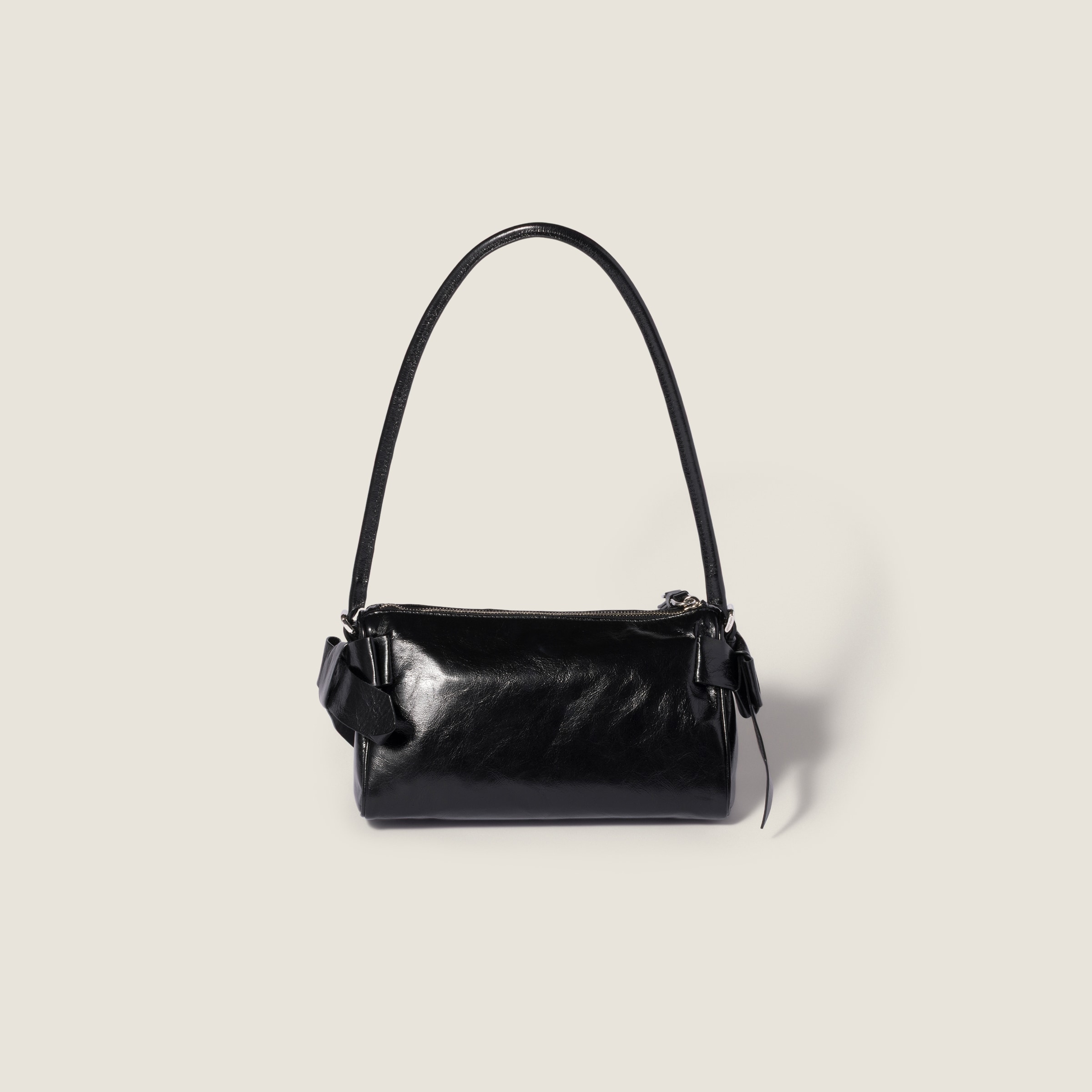 Black Shiny Leather Pouch | Miu Miu - United States