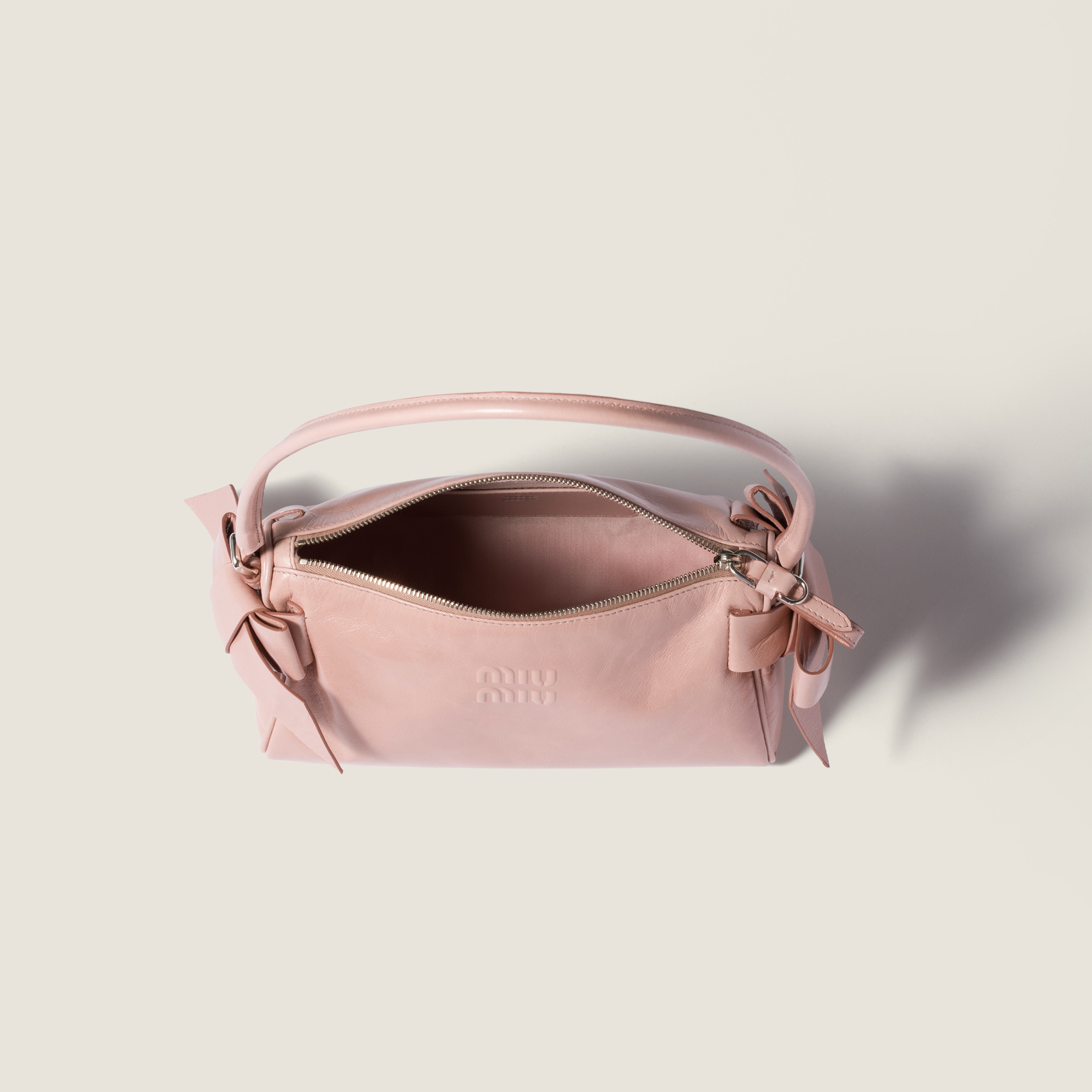 Rosy Blush Shiny Leather Pouch | Miu Miu - Japan
