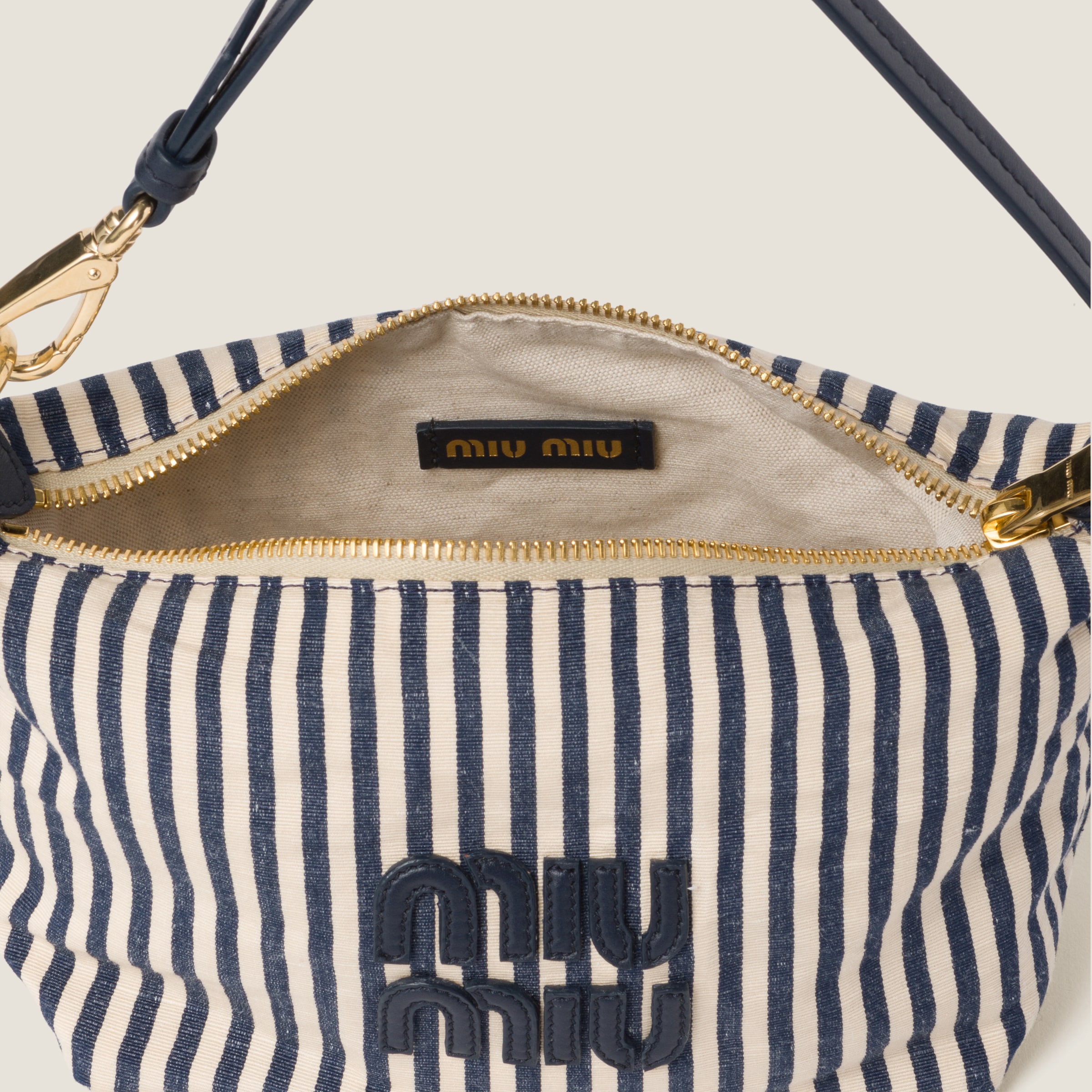 Beige/baltic Blue Miu Spirit Fabric Mini-bag | Miu Miu