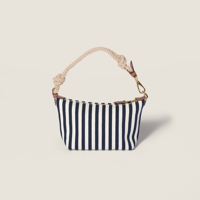 Cotton and leather pouch