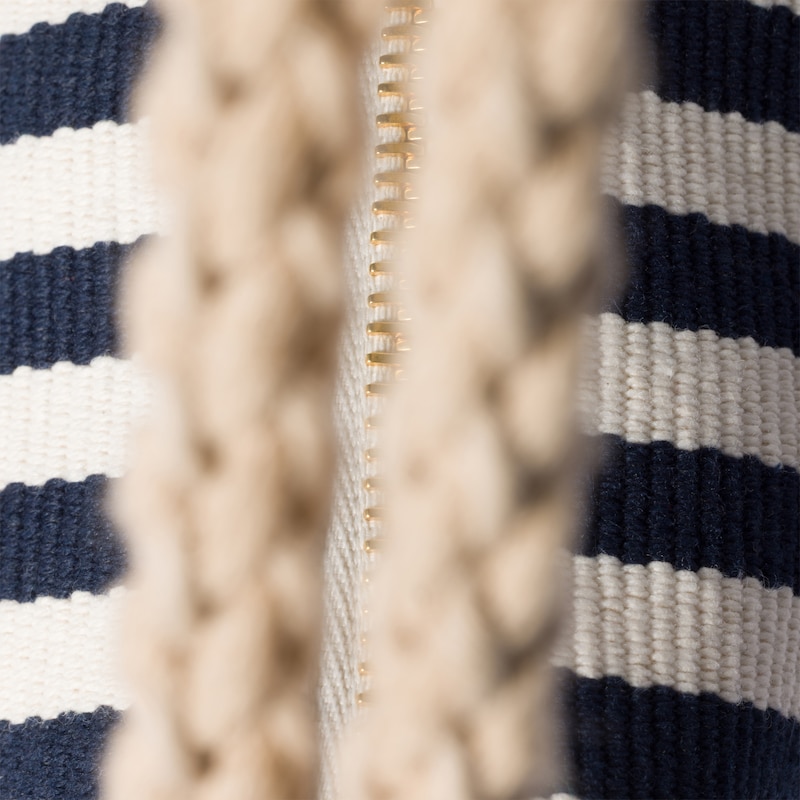 Cotton and leather pouch