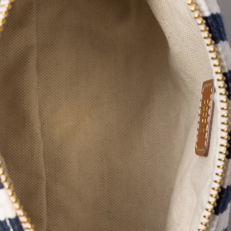 Cotton and leather pouch