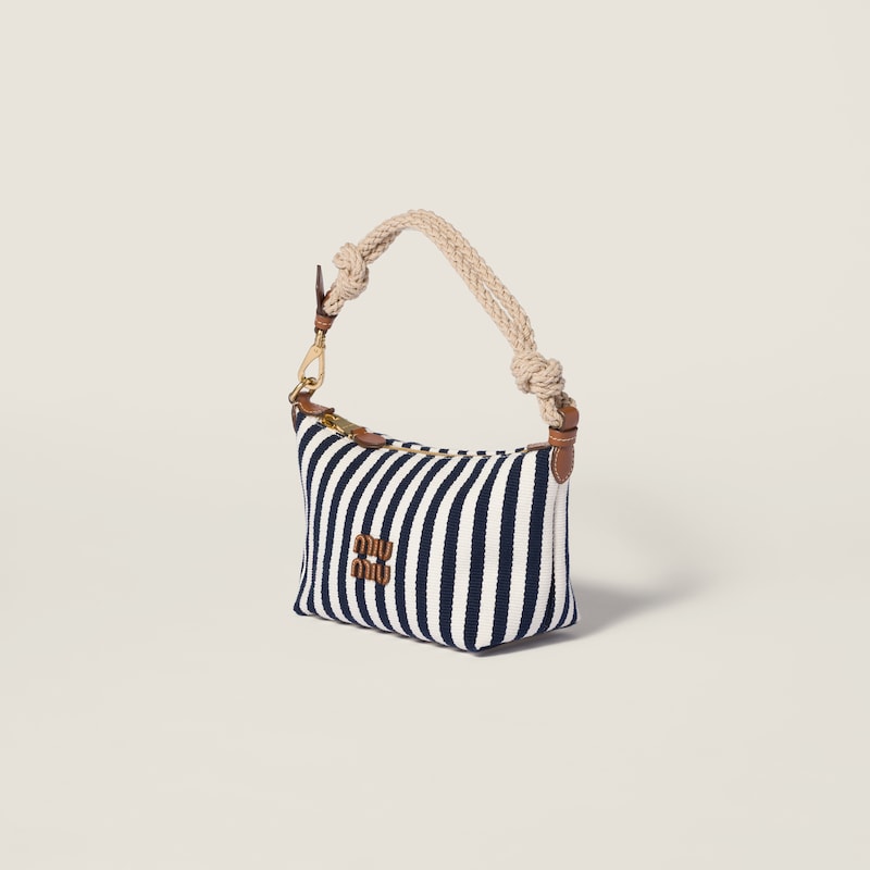 Cotton and leather pouch