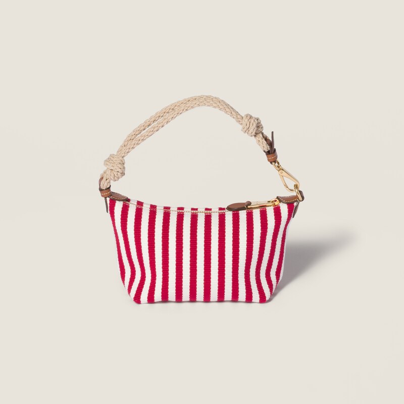 Cotton and leather pouch