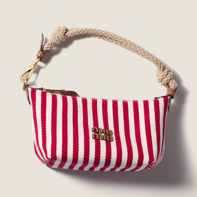 Cotton and leather pouch