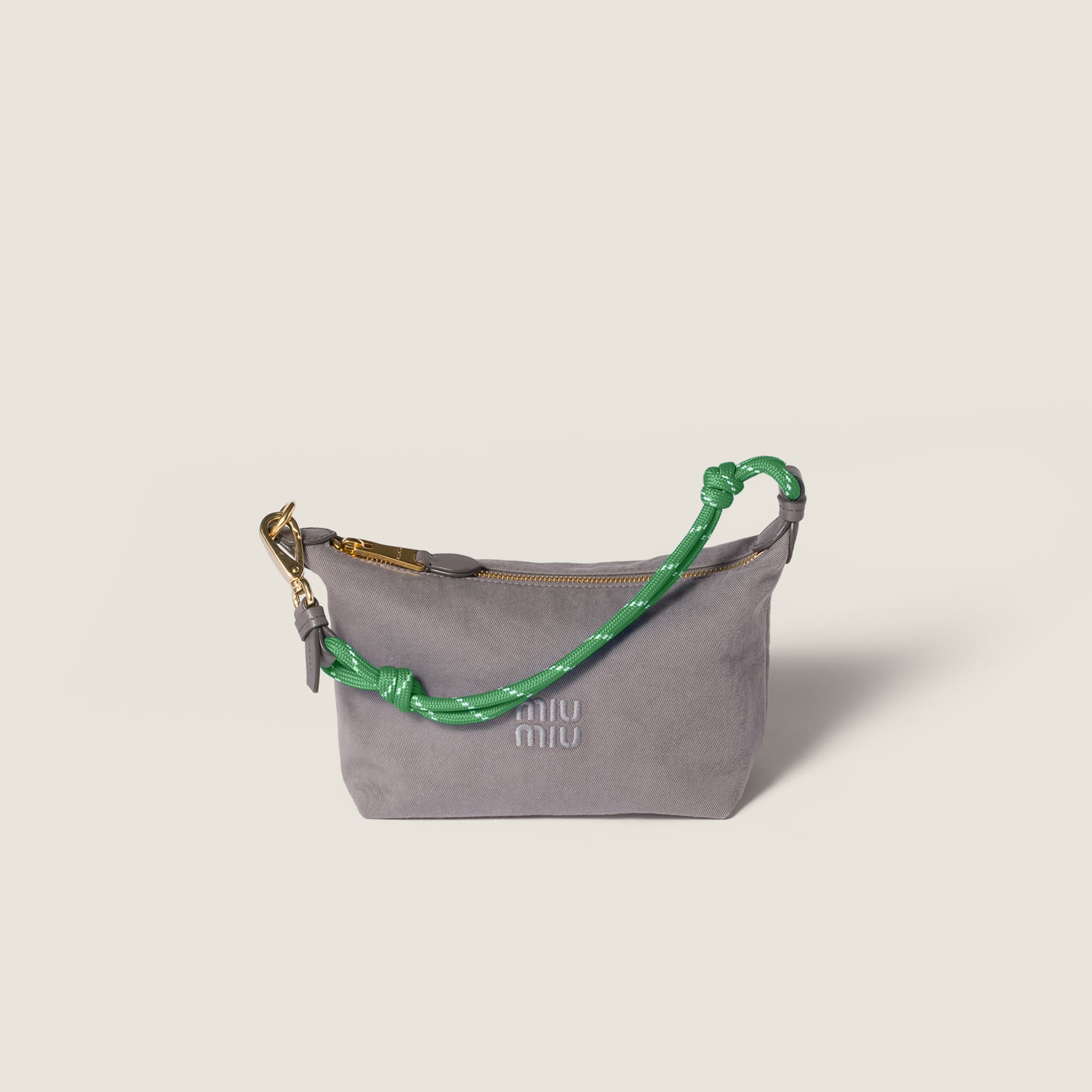 Miu Miu Gabardine Pouch In Gray