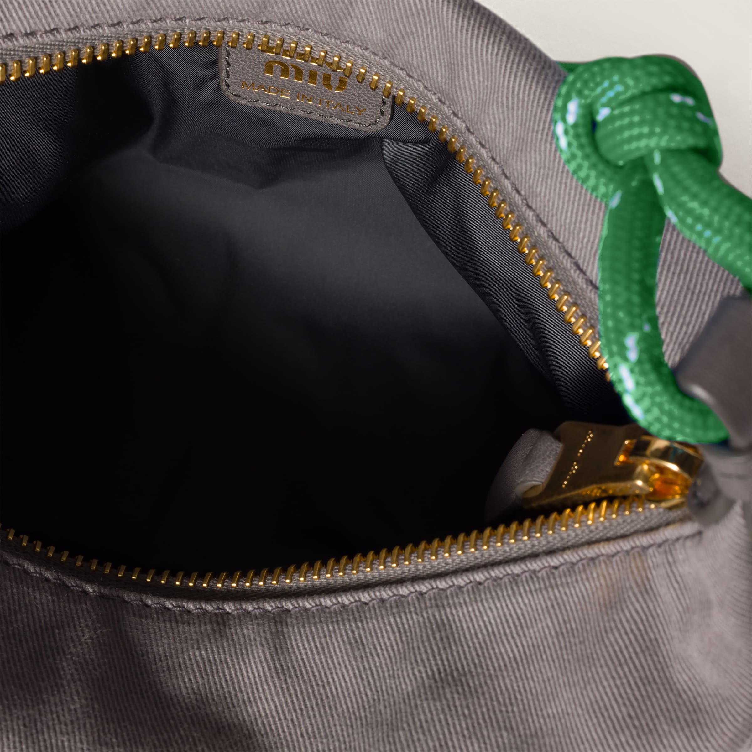 Miu Miu Gabardine Pouch In Gray