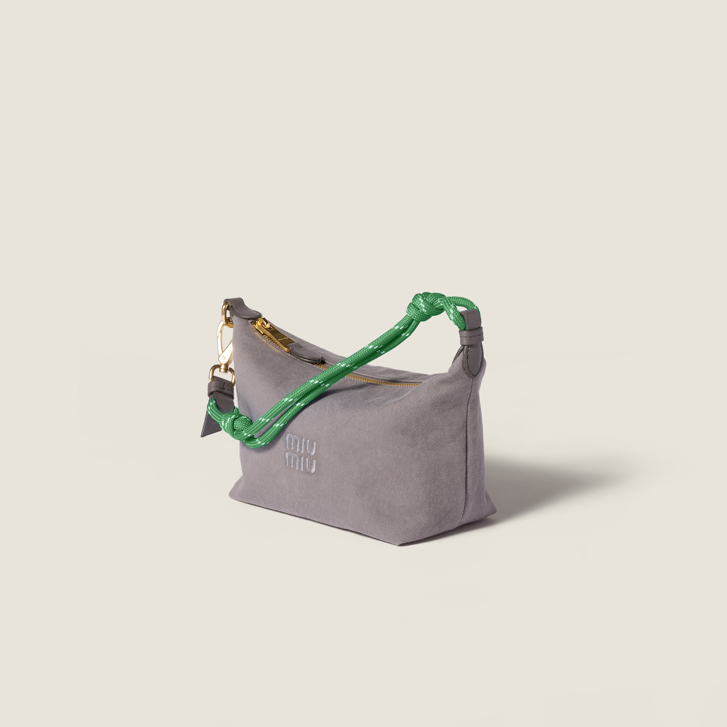 Miu Miu Gabardine Pouch In Gray