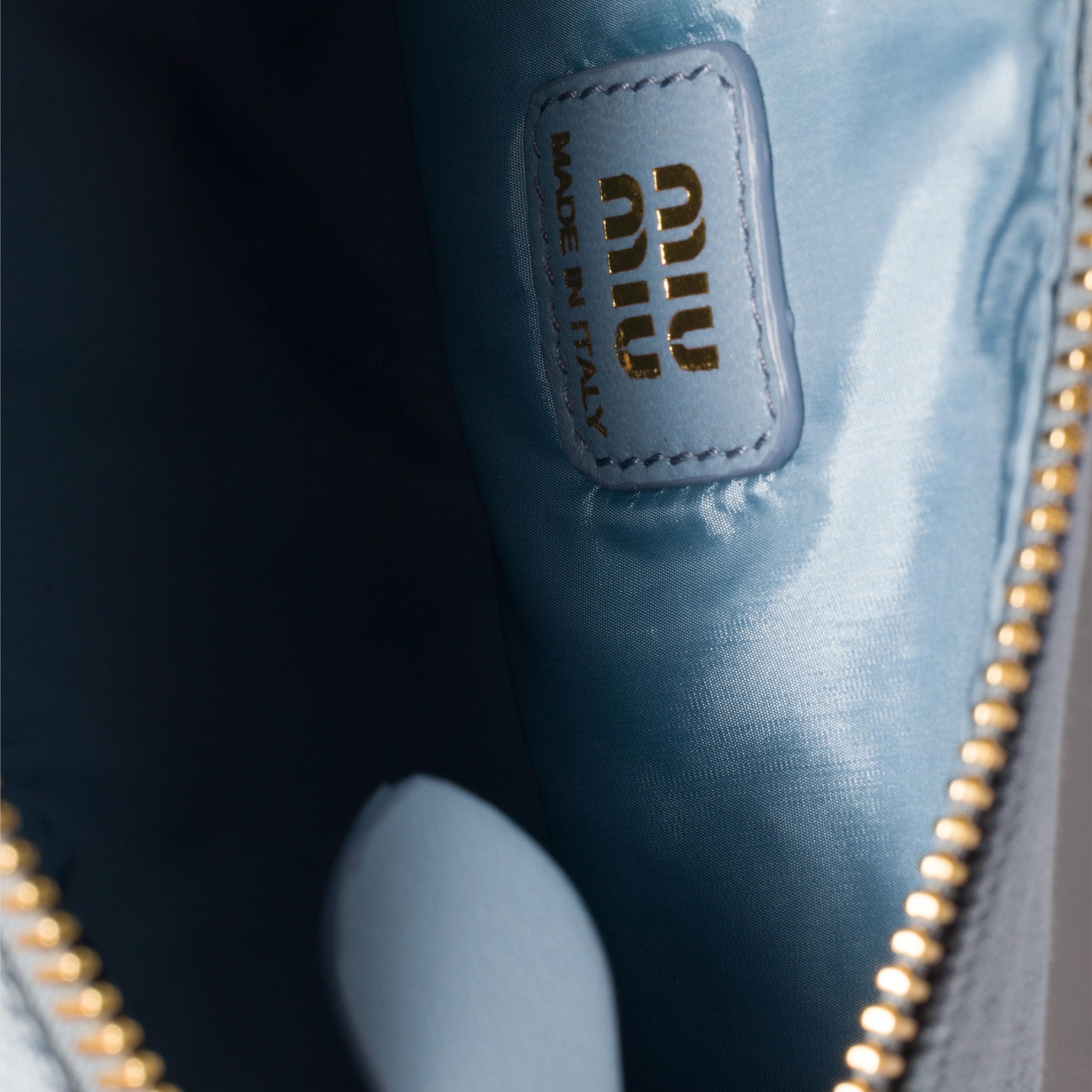 Astral Blue/amaranth Gabardine Pouch | Miu Miu - United States