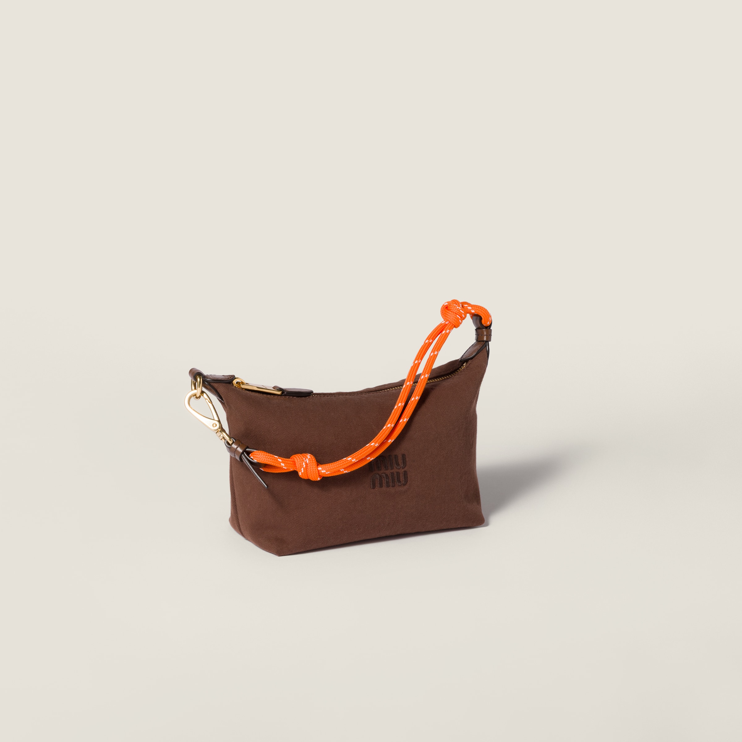 Miu Miu Gabardine Pouch In Brown