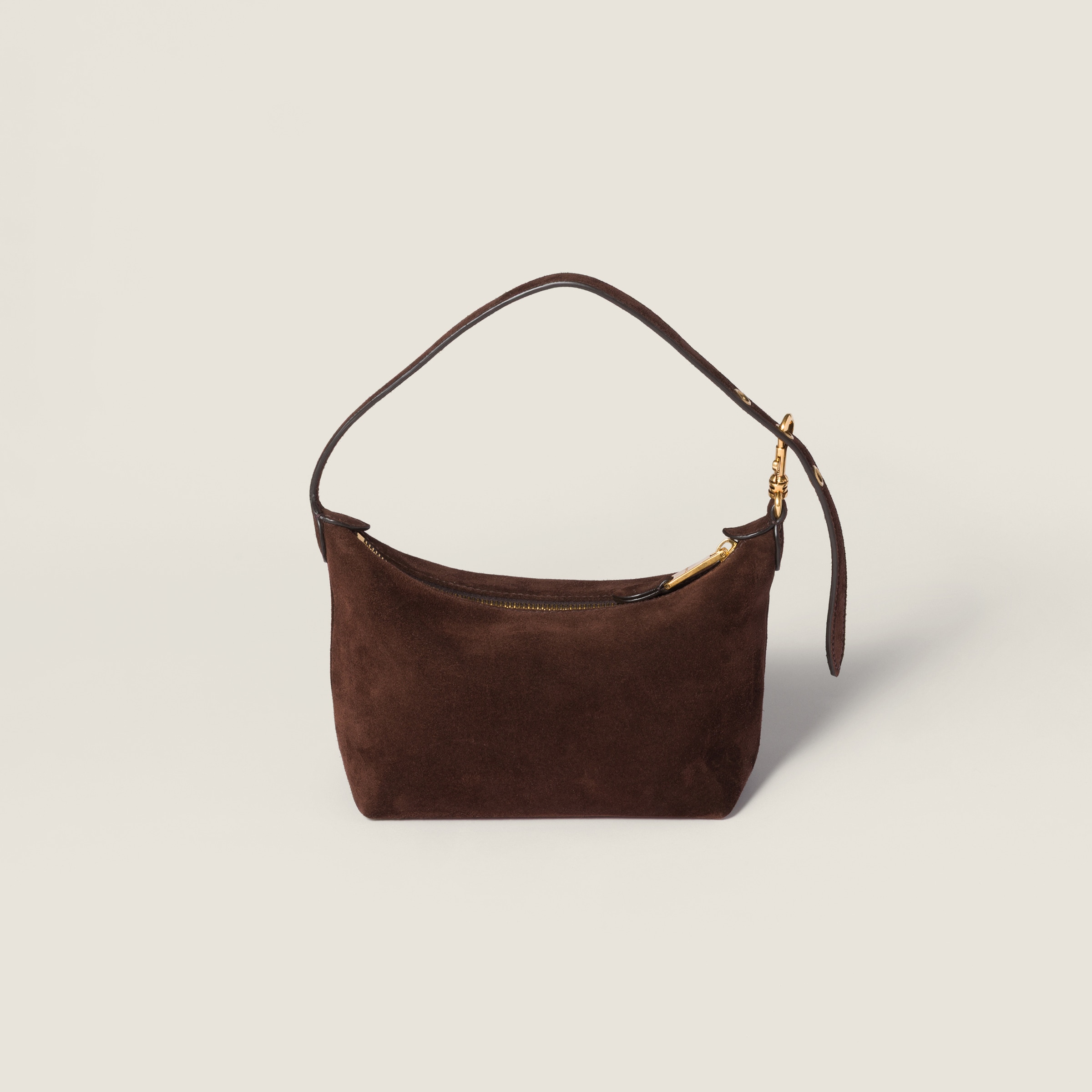 Dark Brown Suede Pouch | Miu Miu