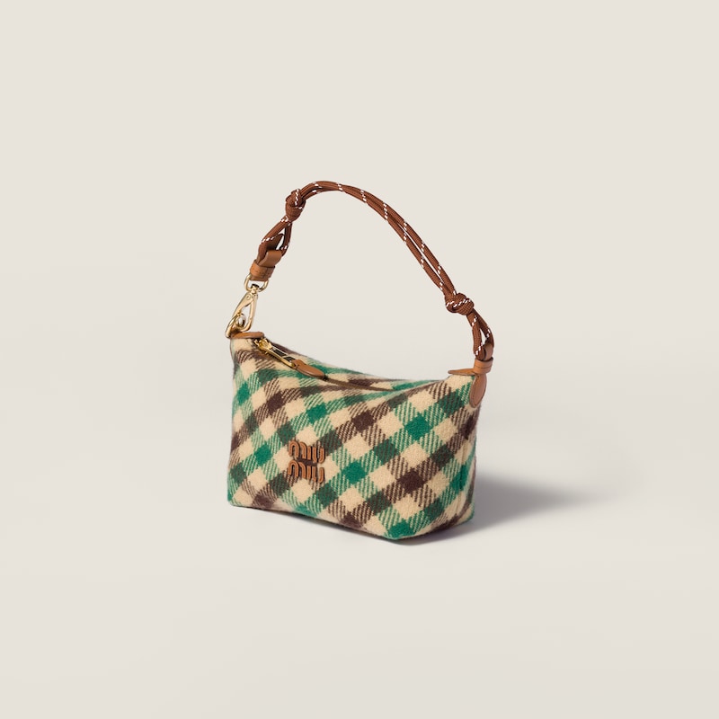 Pochette en laine à motif tartan