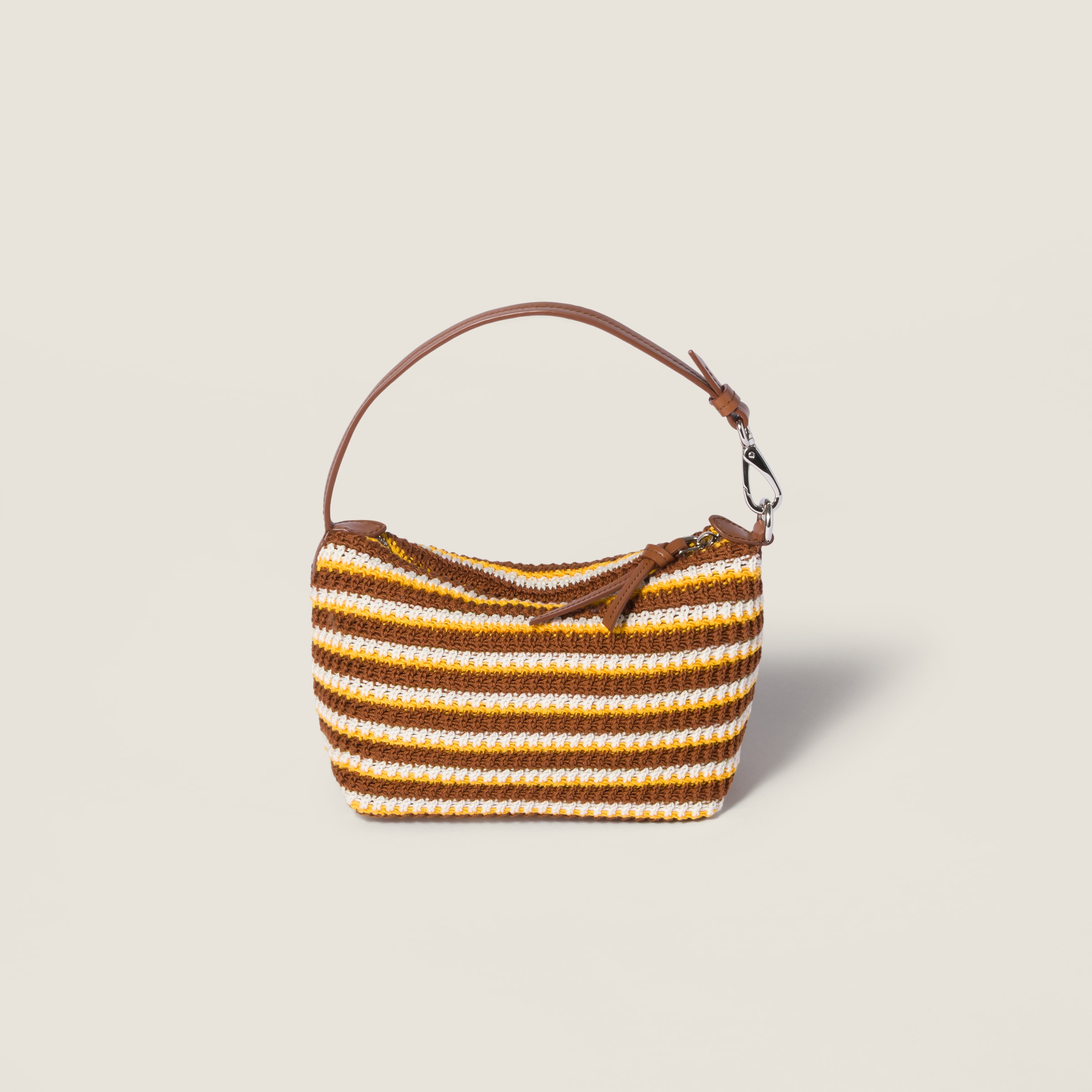 Cognac/yellow Crochet Pouch | Miu Miu - United States