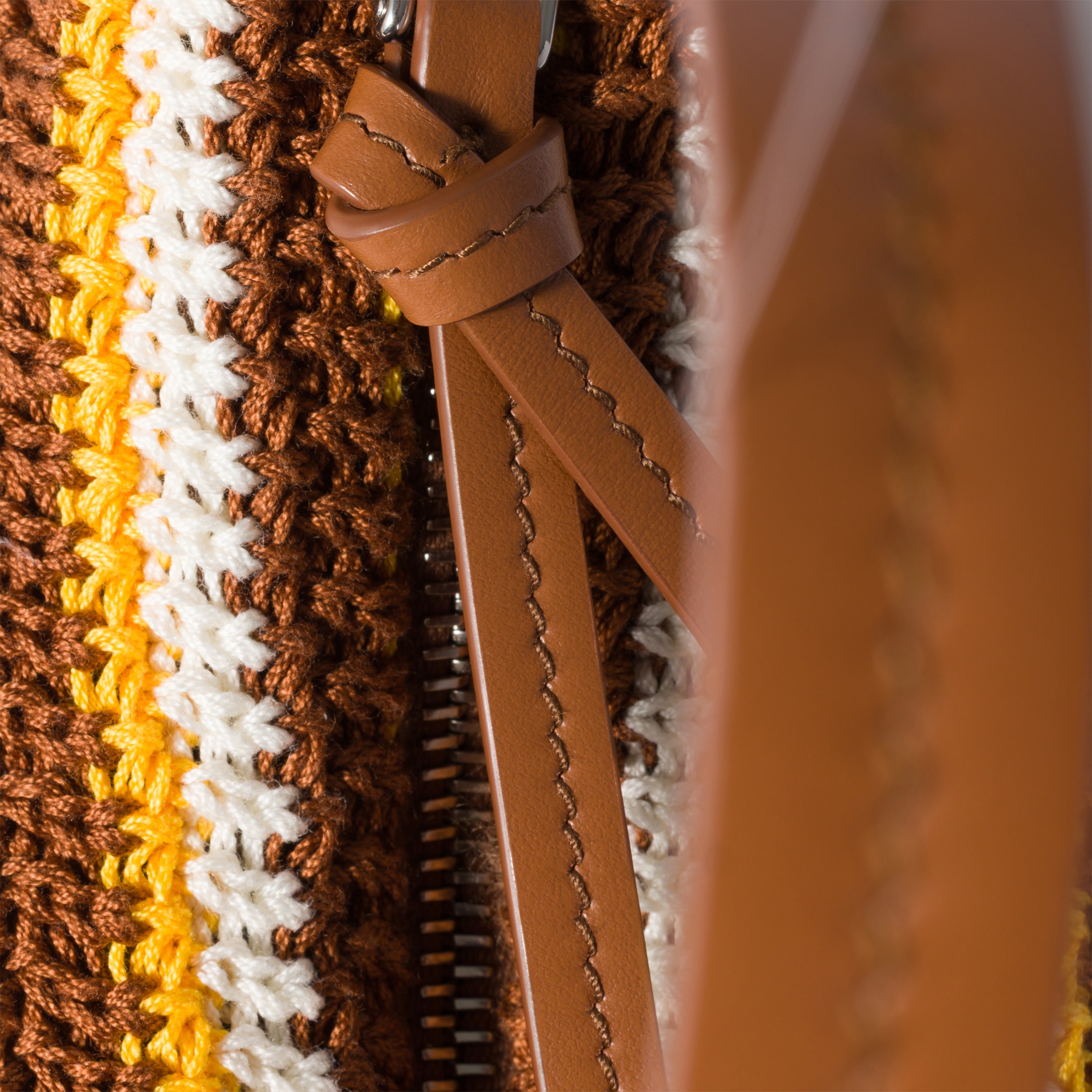 Cognac/yellow Crochet Pouch | Miu Miu - United States