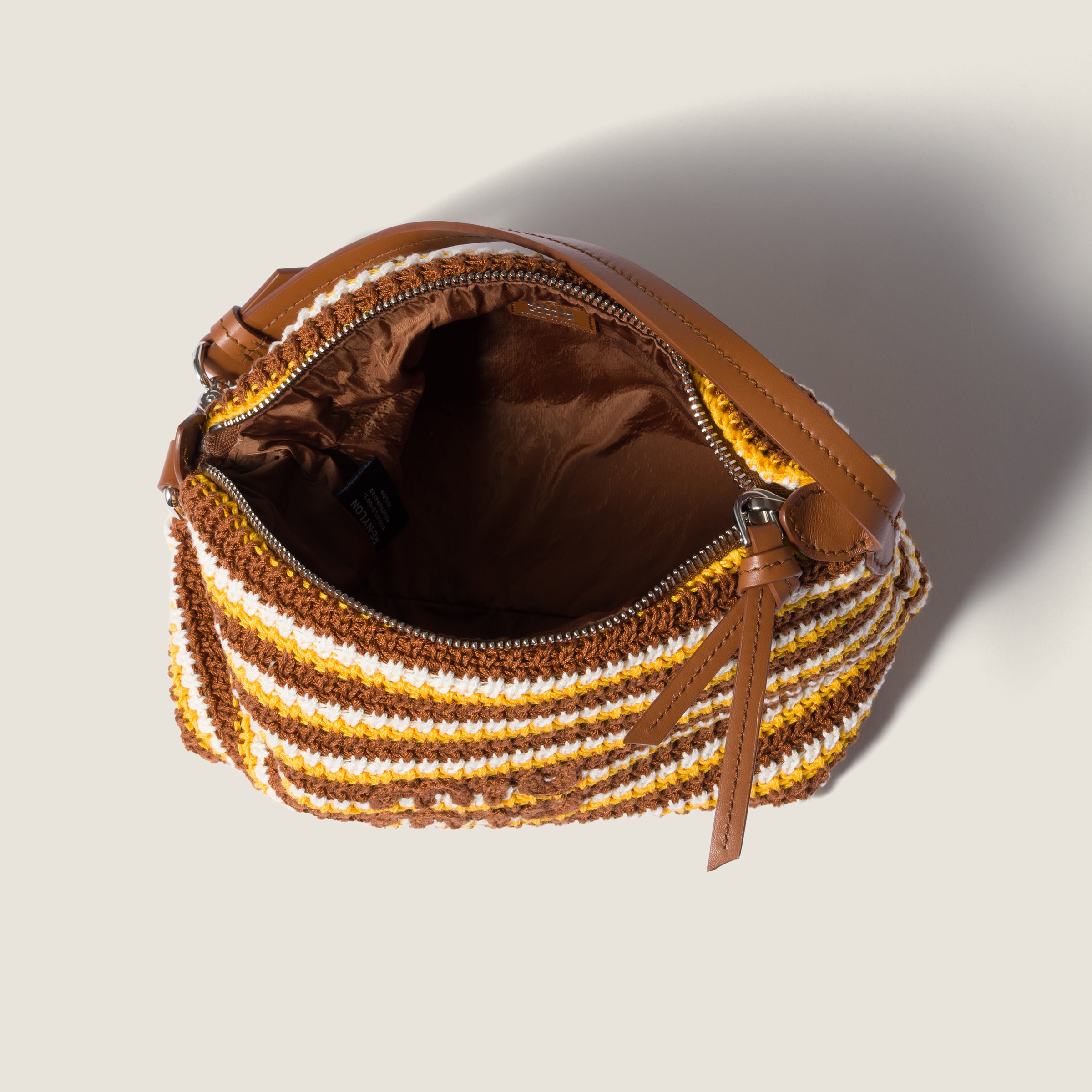 Cognac/yellow Spirit Crochet Pouch | Miu Miu - United States