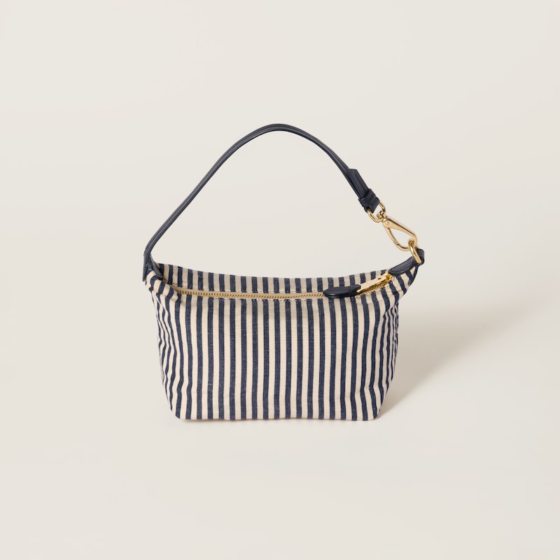 飾有標誌的緹花面料化妝袋