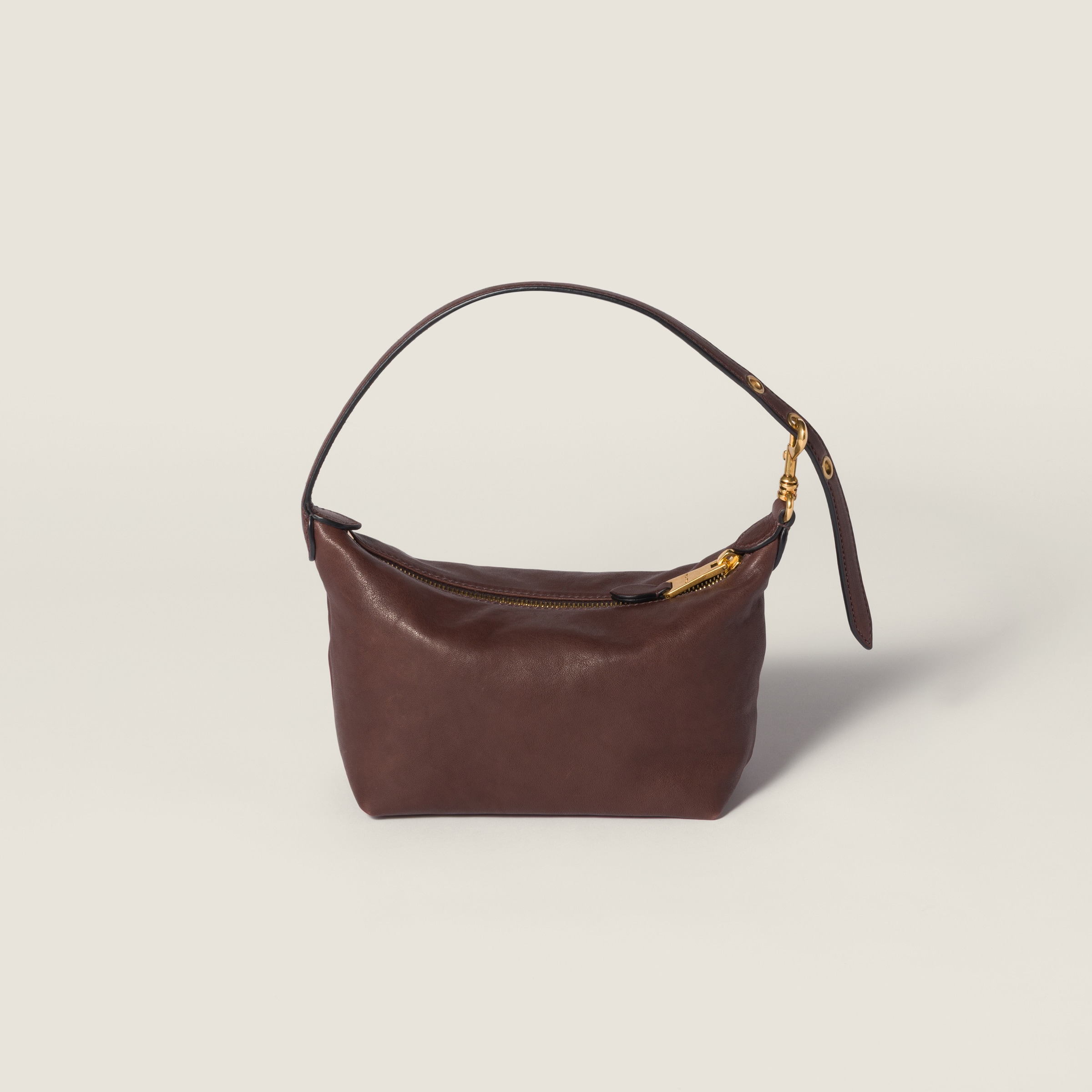 Miu Miu Nappa Leather Pouch In Brown