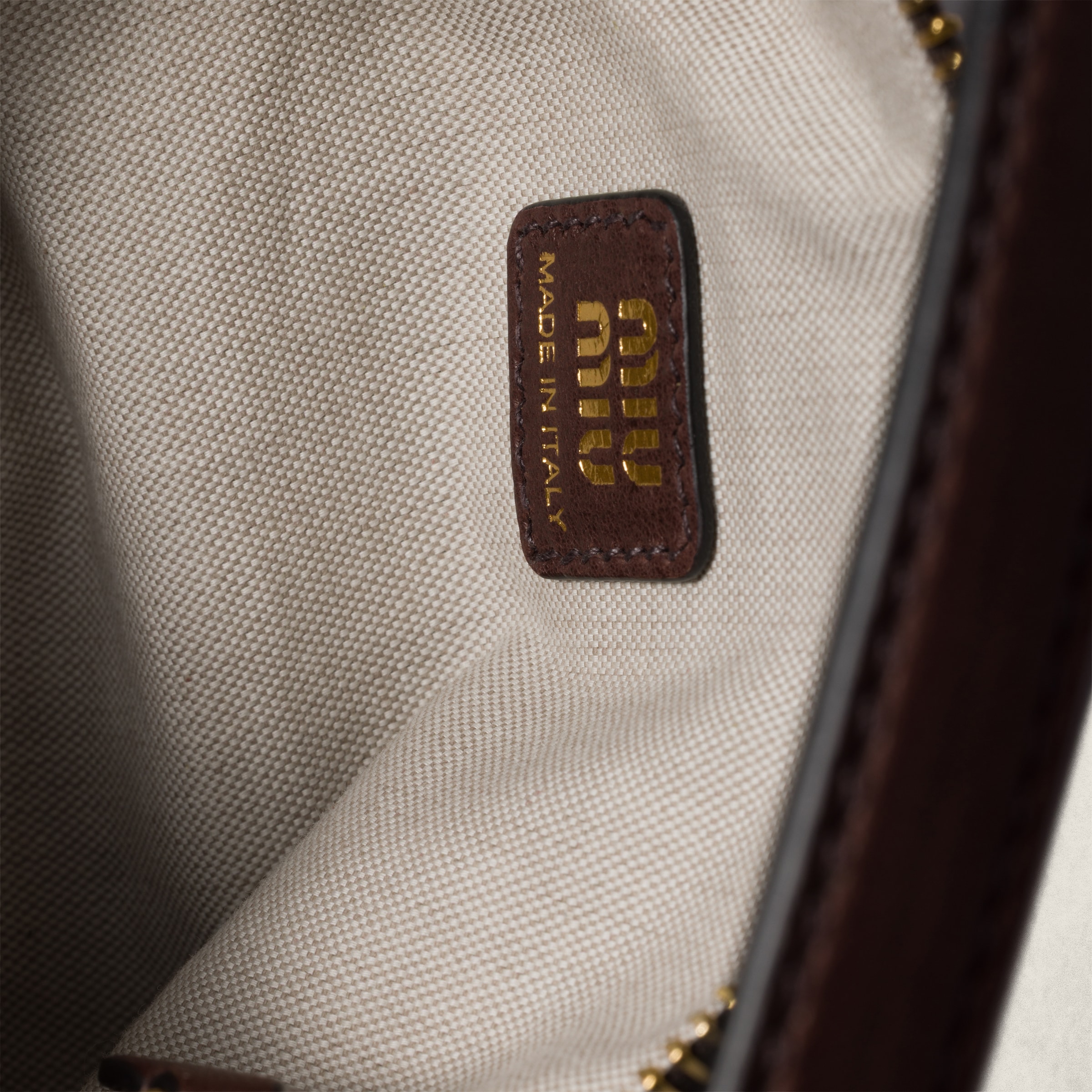 Miu Miu Nappa Leather Pouch In Brown