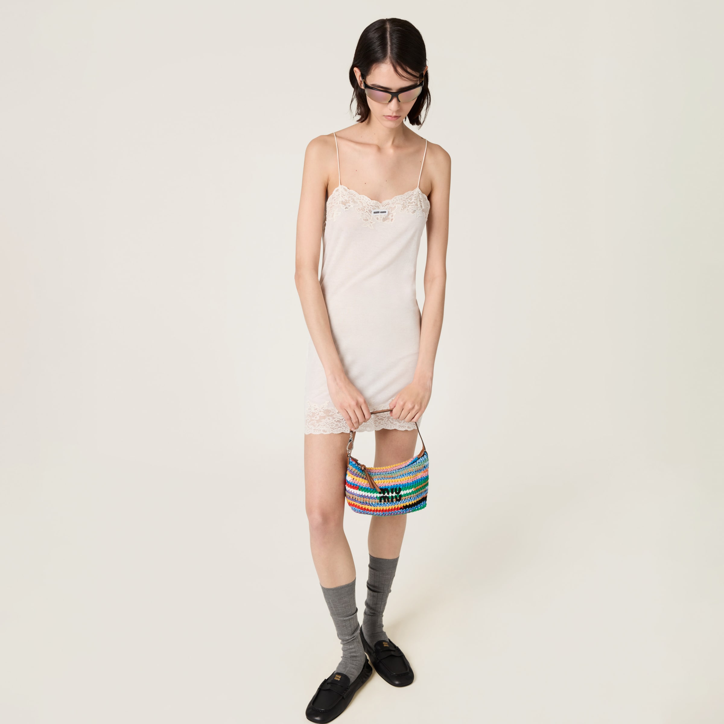 Miu Miu｜ (5NE841 AF46 F0055) Multicolored Crochet Pouch | Miu Miu