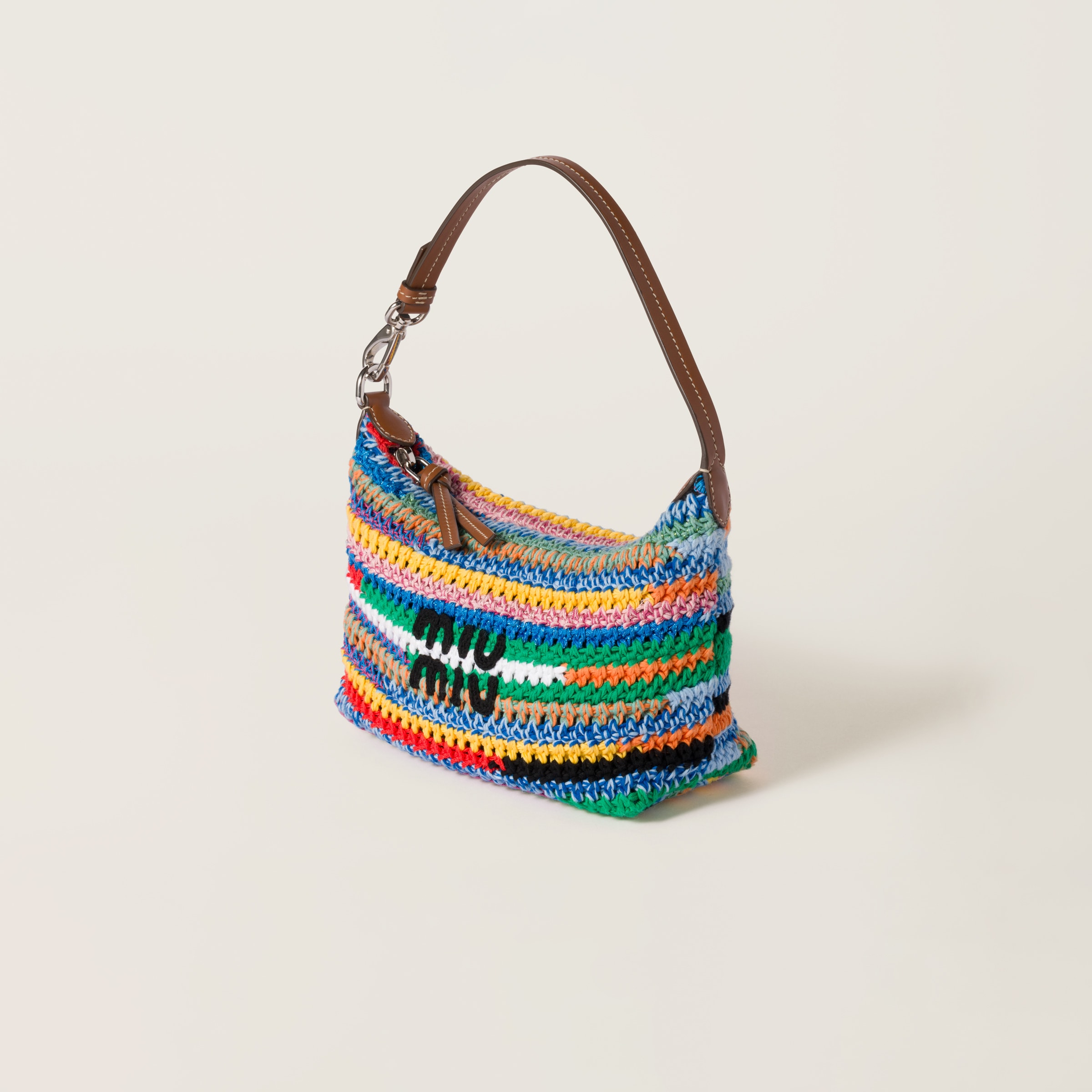 正規品★MiuMiu★ 5NE841 クロシェ ポーチ Blue/white Crochet Pouch | Miu Miu