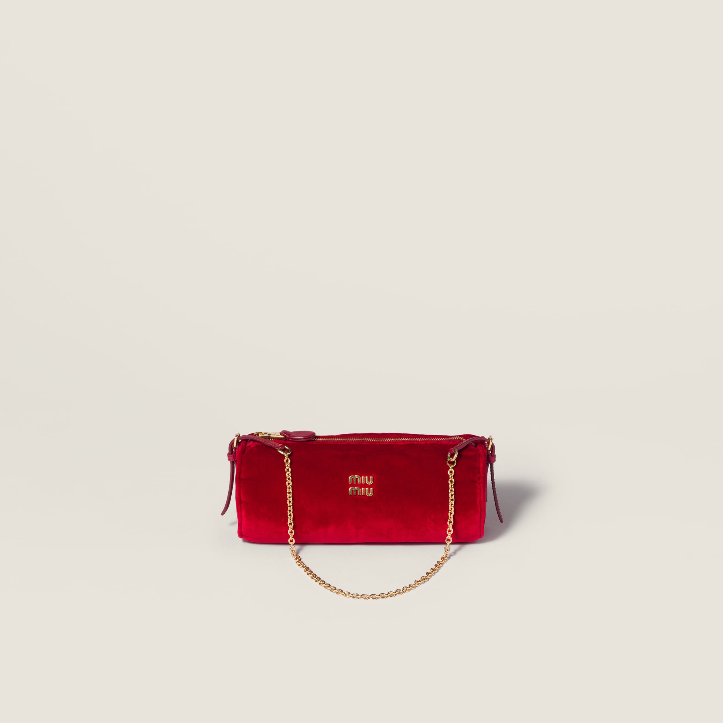 Miu Miu Velvet Pouch In Red