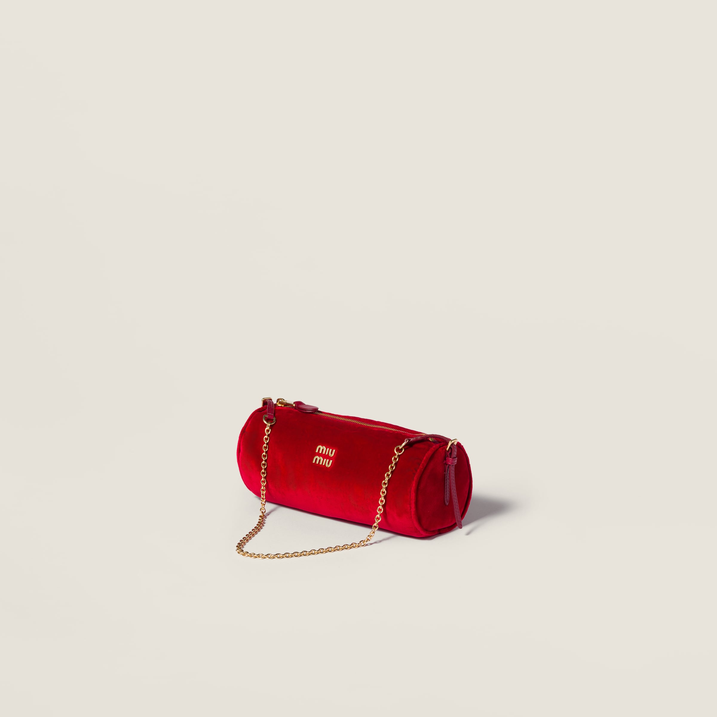 Miu Miu Velvet Pouch In Red