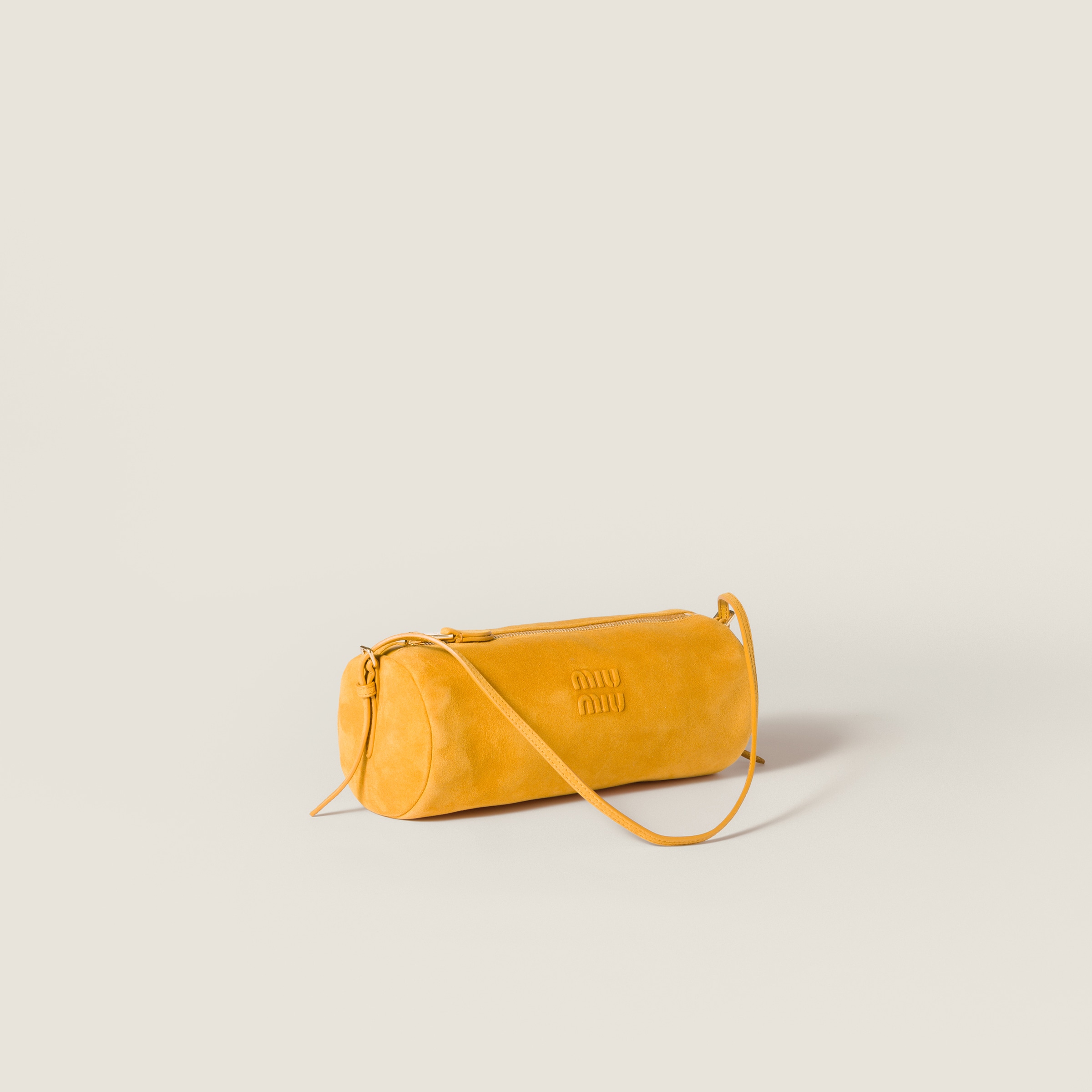 マスタードイエロー スエード ポーチ | Miu Miu