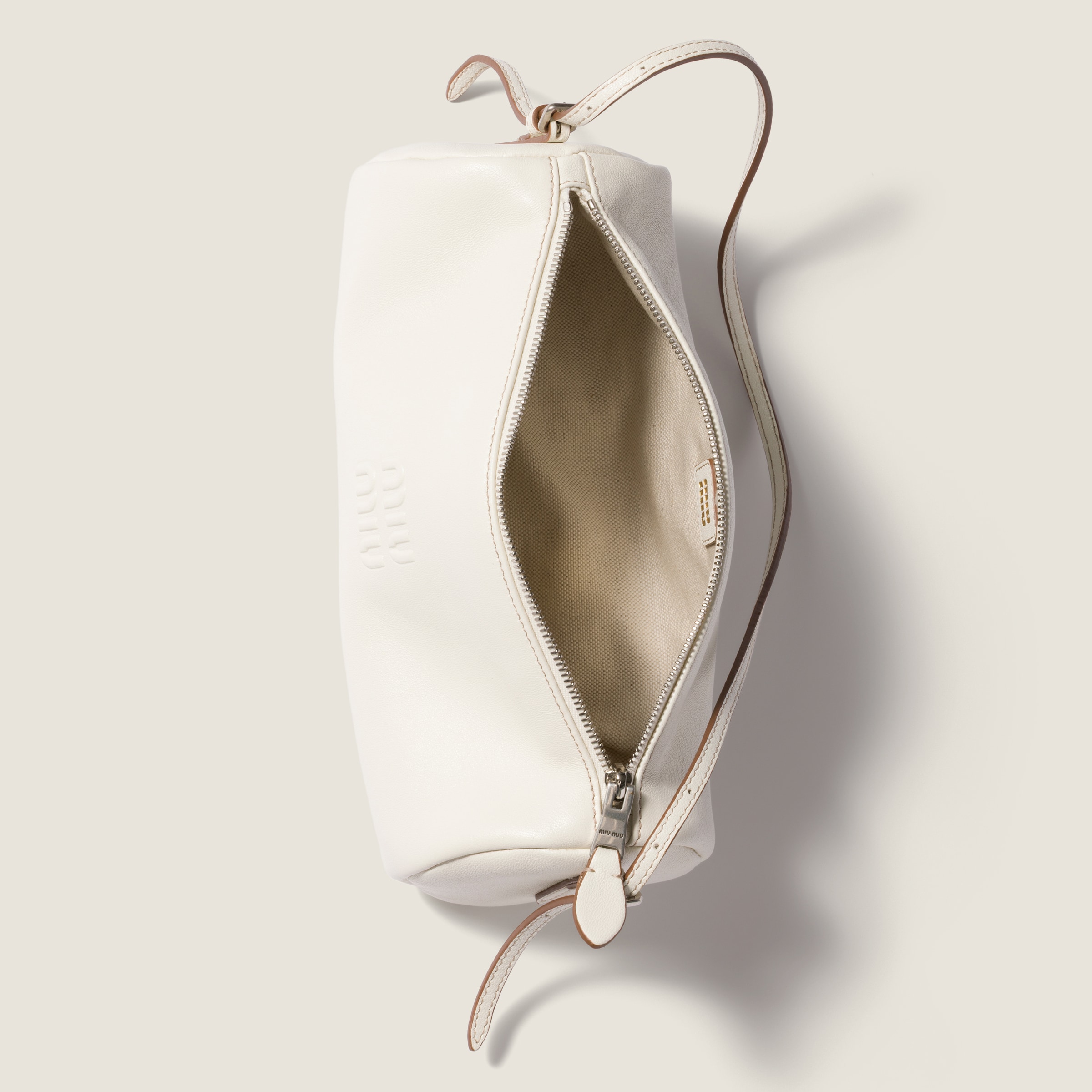 Chalk White Nappa Leather Pouch | Miu Miu - United States