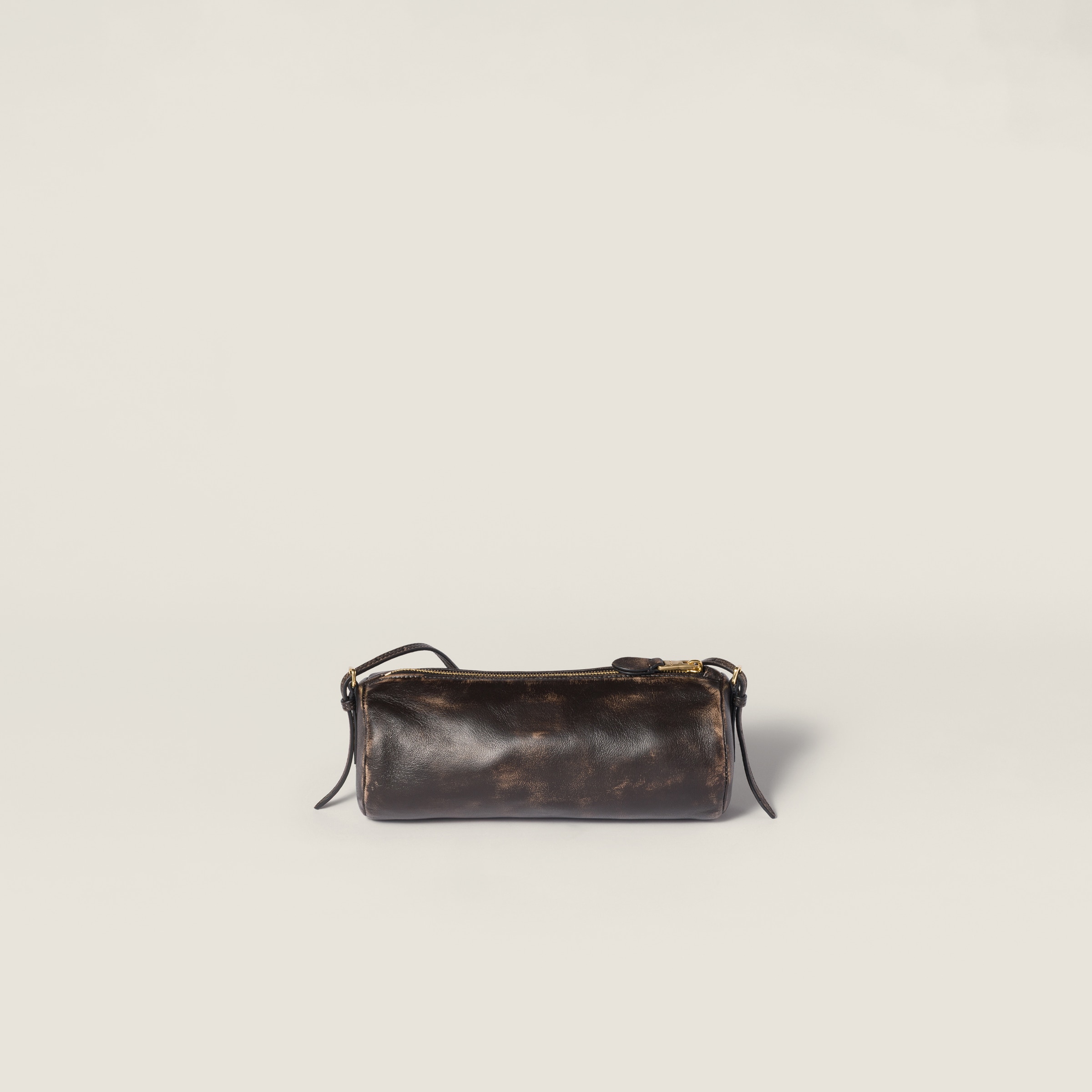 【送料込】MIU MIU ナッパレザー ポーチ ダークブラウン ダークブラウン ナッパレザー ポーチ | Miu Miu