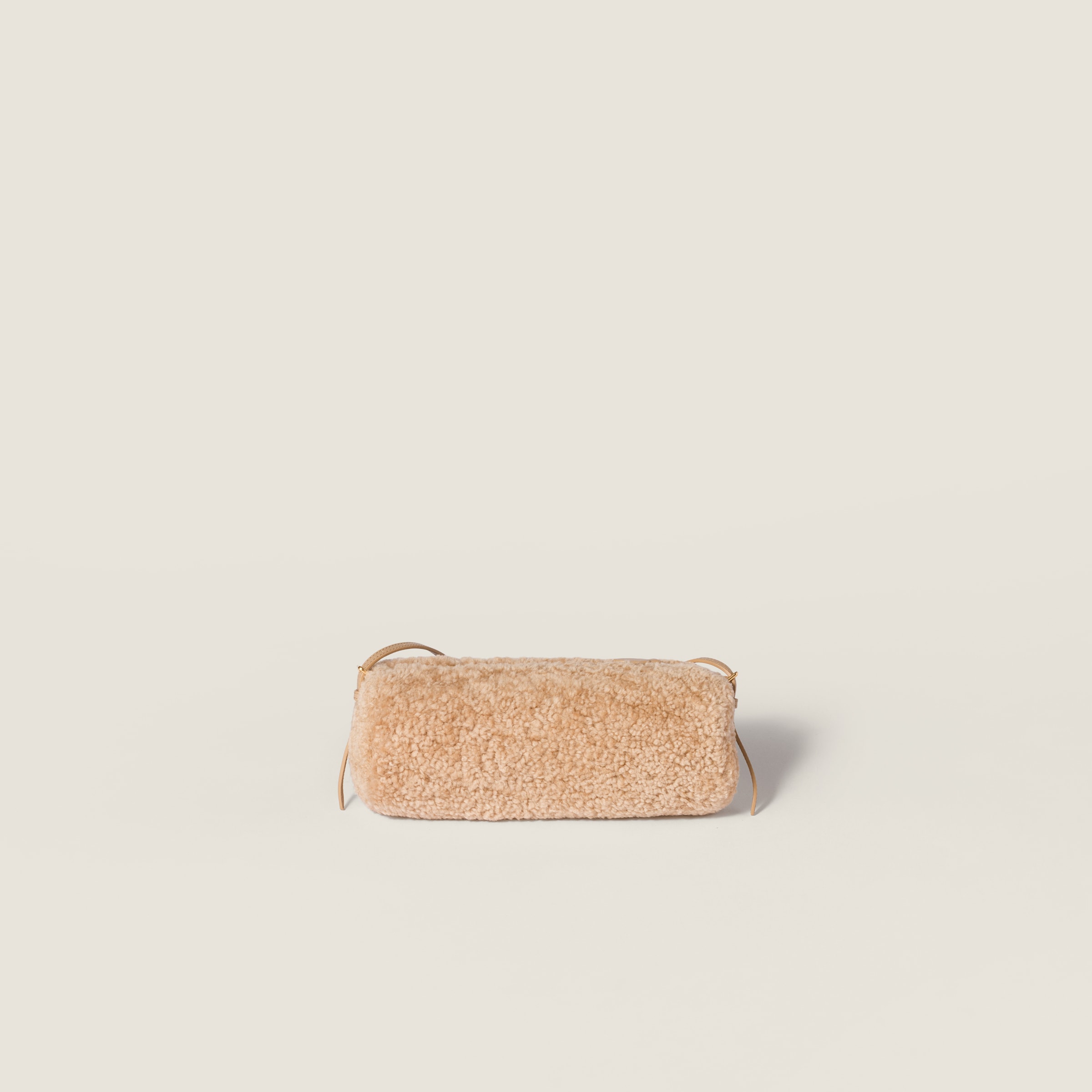 Sand Beige Shearling Pouch | Miu Miu