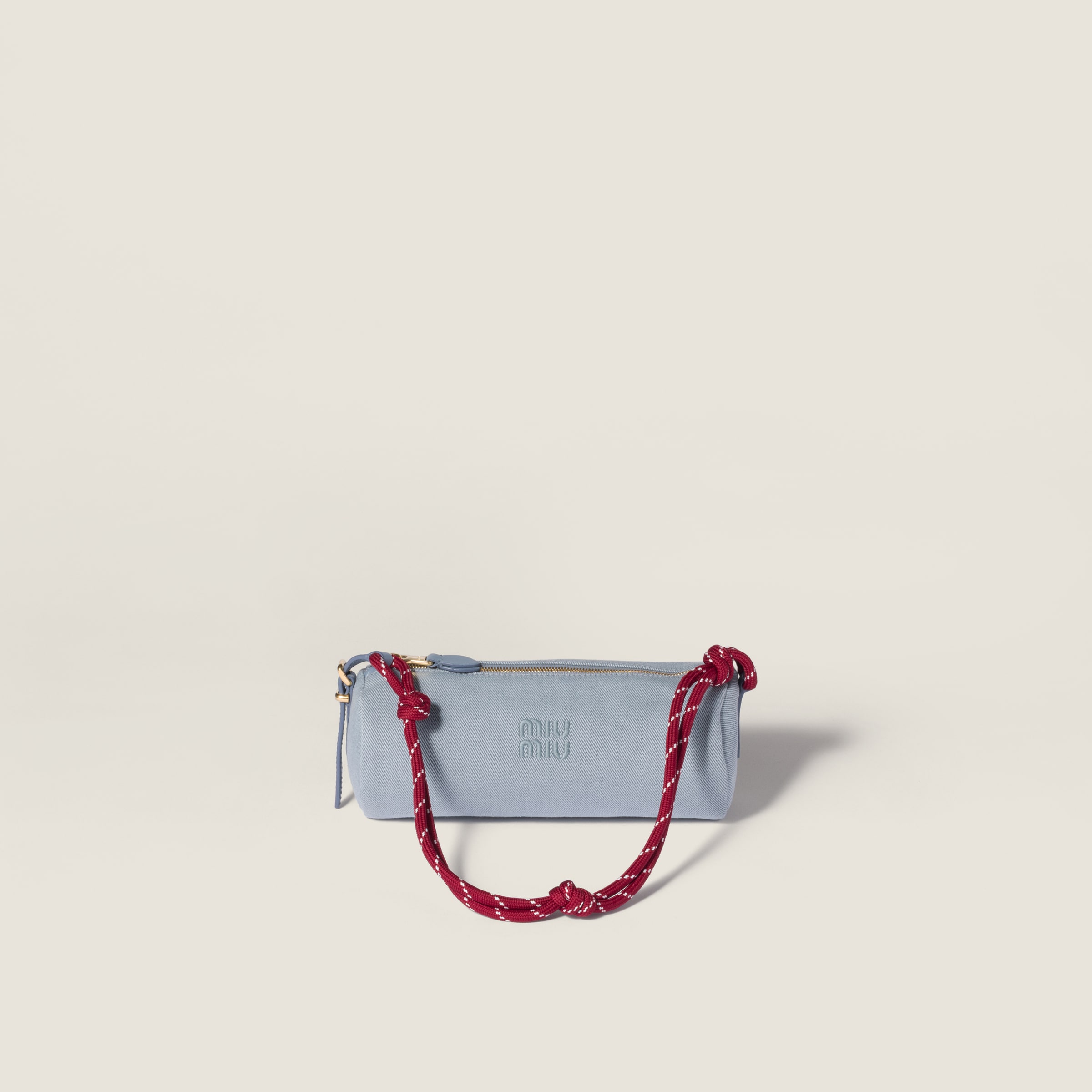 Astral Blue/amaranth Gabardine Pouch | Miu Miu
