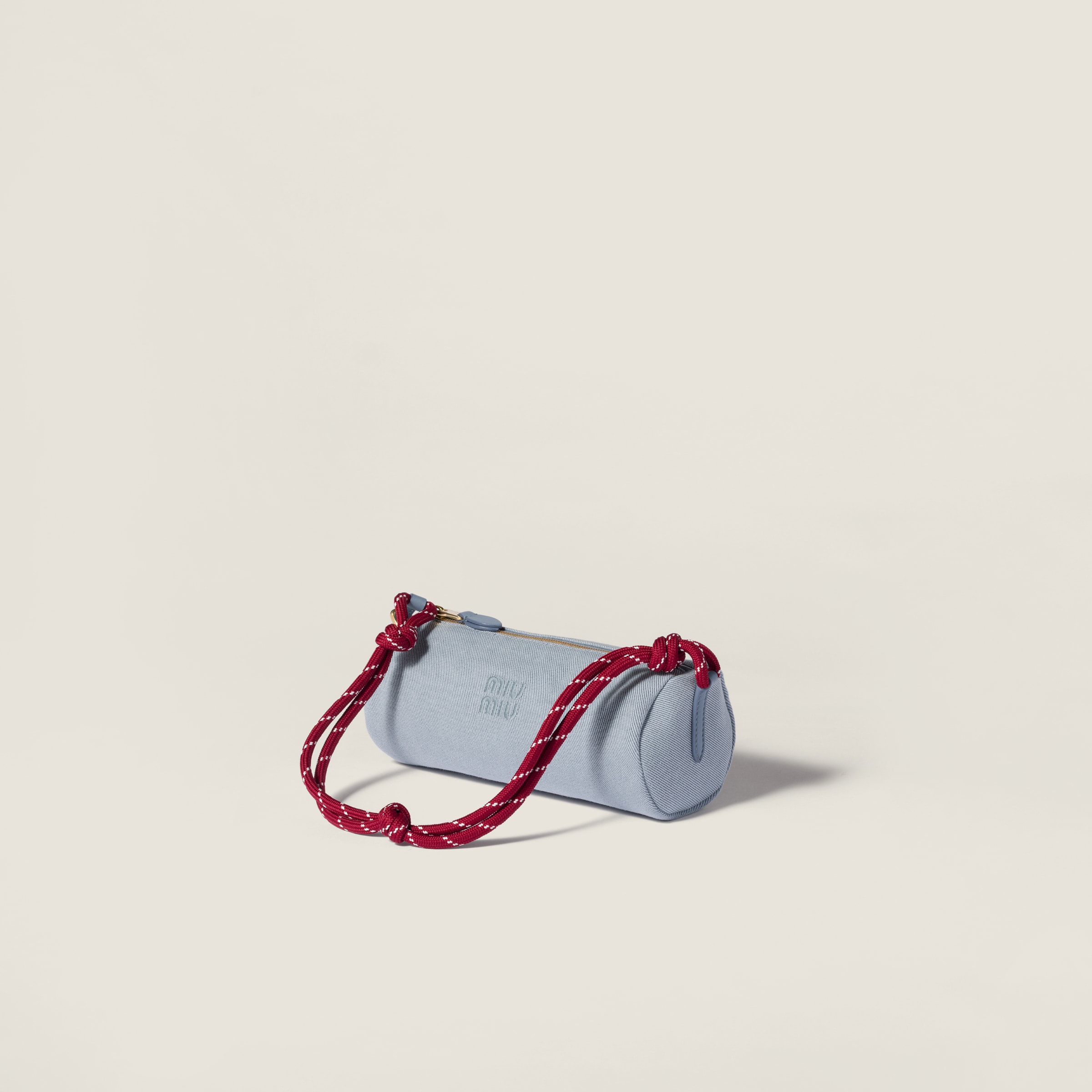 Astral Blue/amaranth Gabardine Pouch | Miu Miu - United States