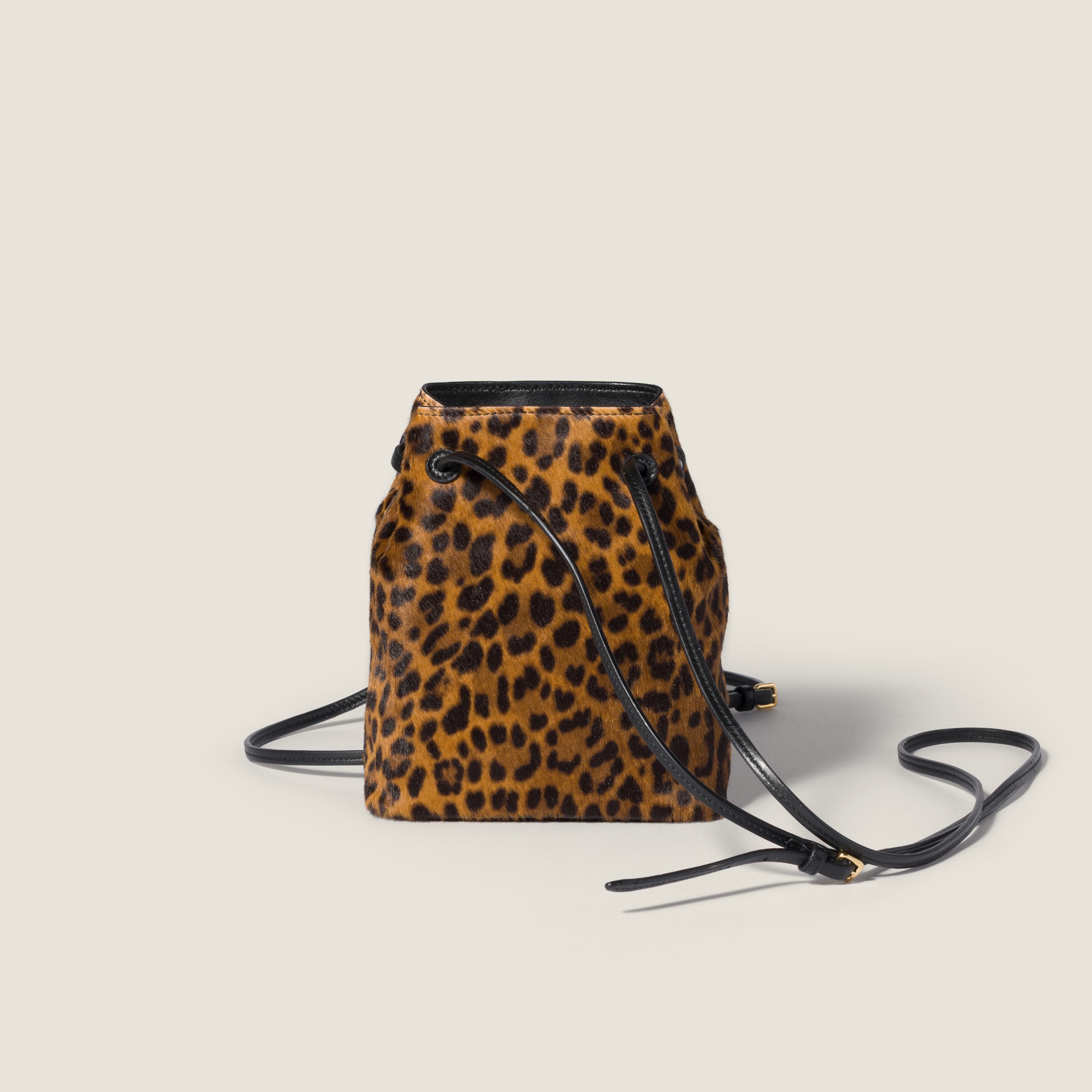 Miu Miu Calf Hair Pouch In Brown