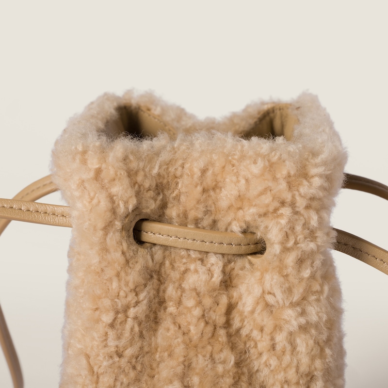 Shearling pouch