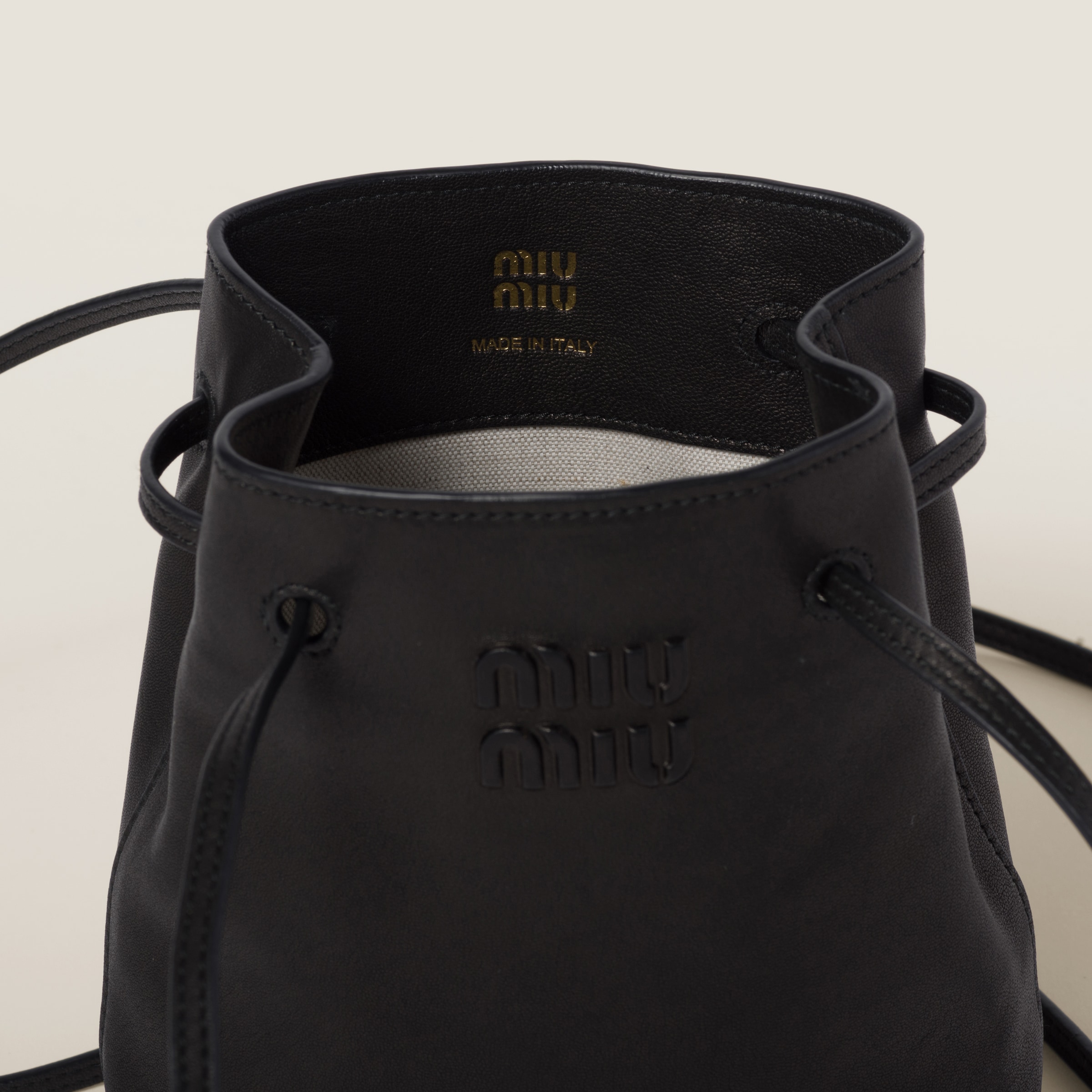 Miu Miu Nappa Leather Mini-bag In Black