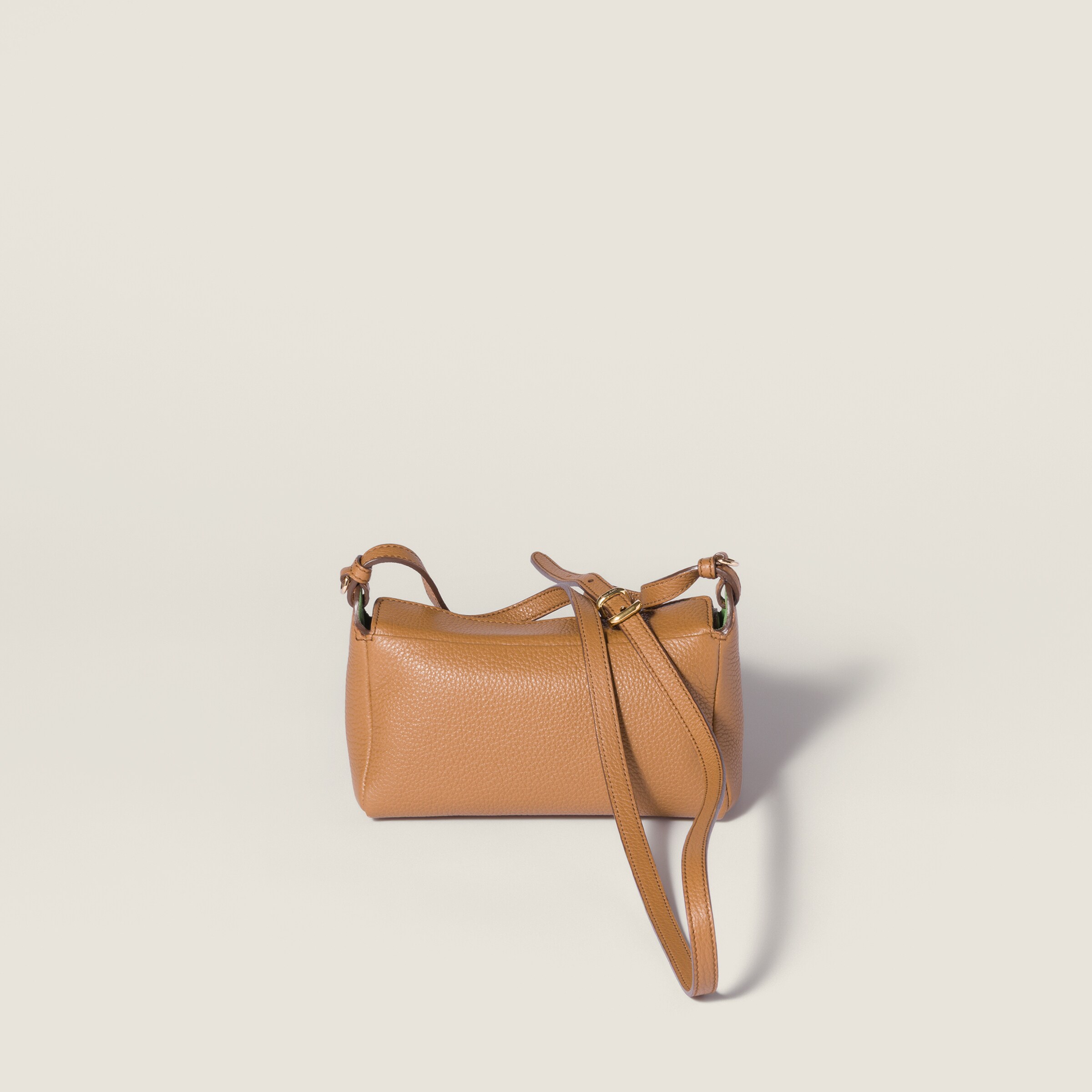 Caramel/larch Green Leather Pouch | Miu Miu
