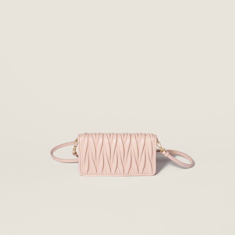 Matelassé nappa leather pouch