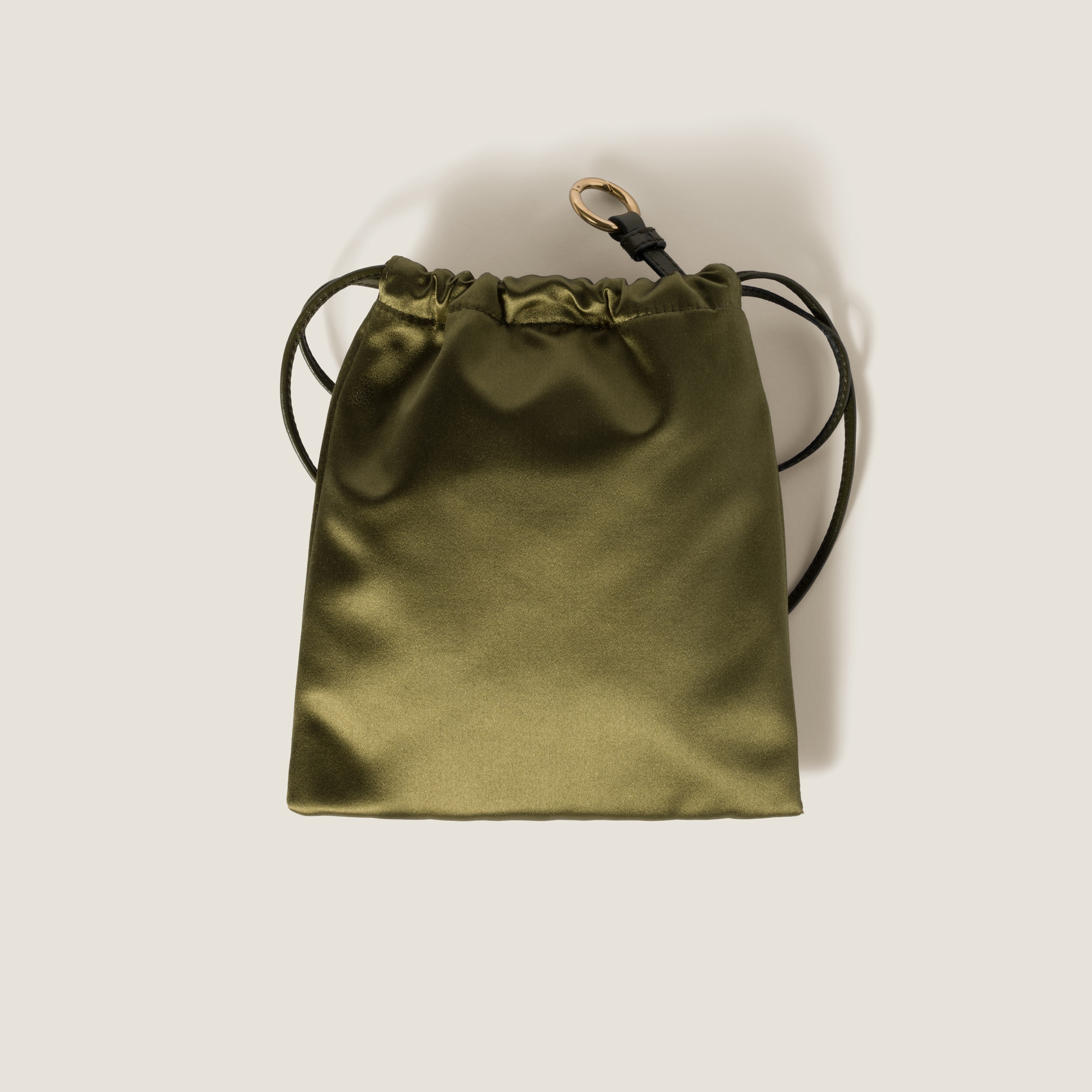 Olive Green Satin Pouch | Miu Miu