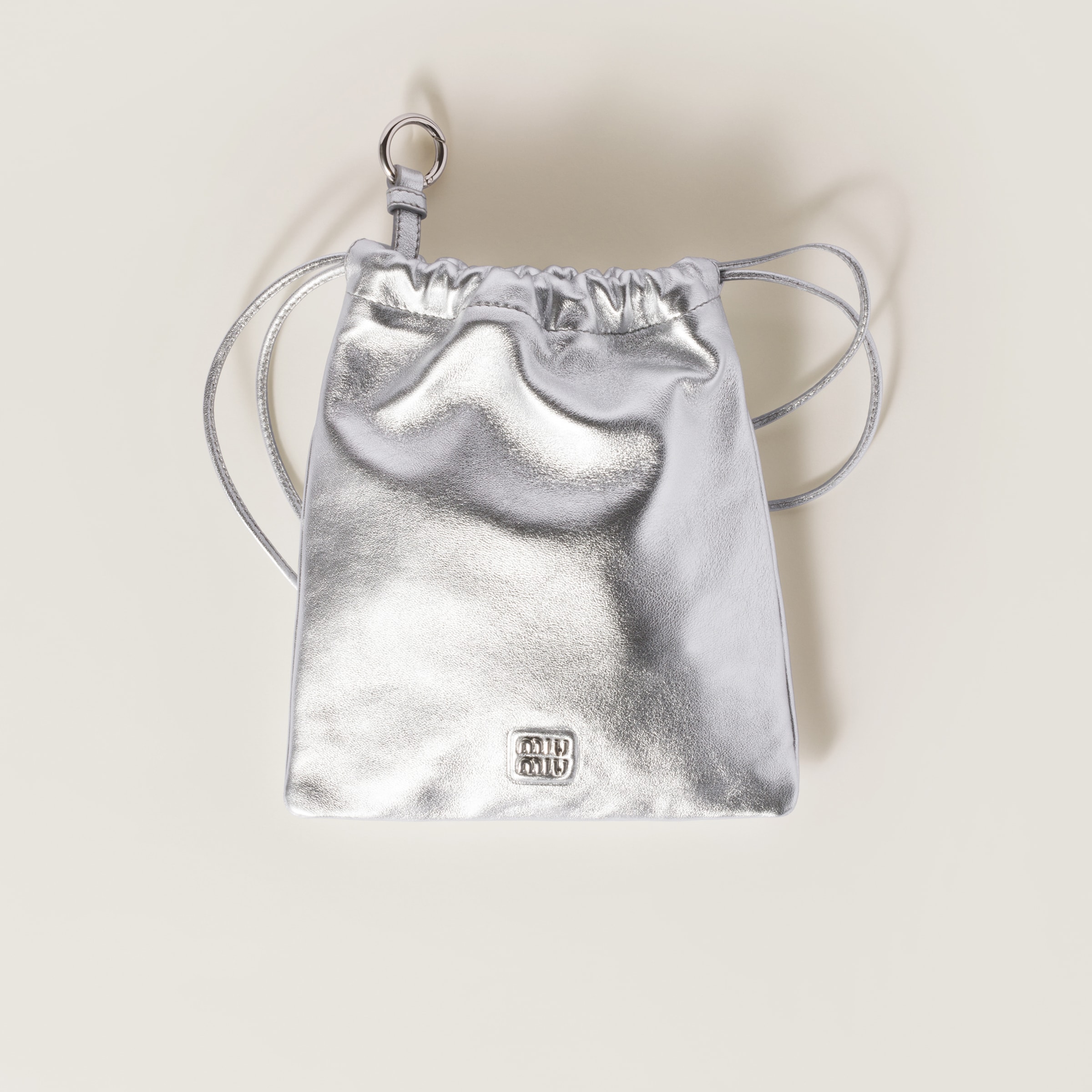 シルバー ナッパレザー ポーチ | Miu Miu