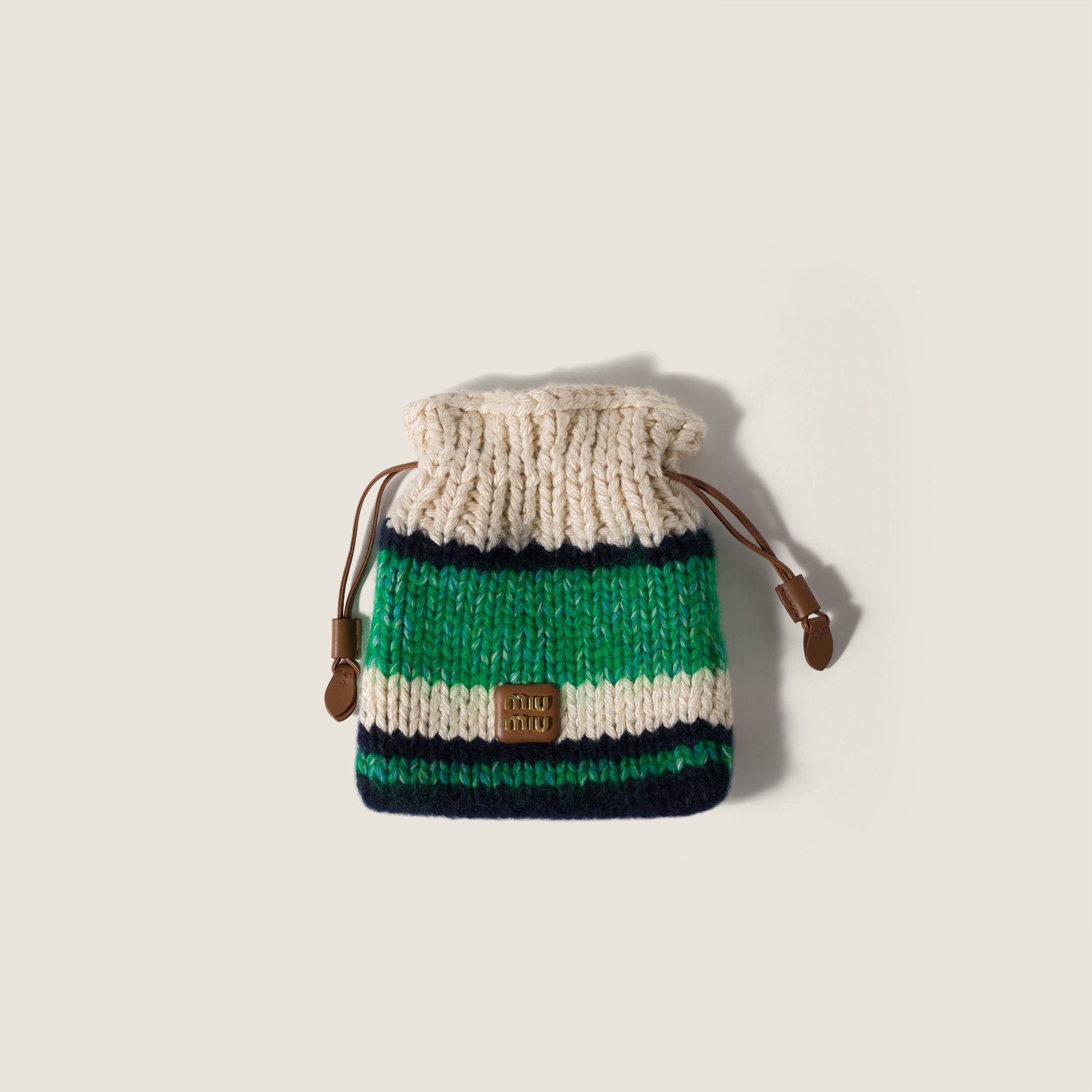 Knitted mini pouch by Miu Miu