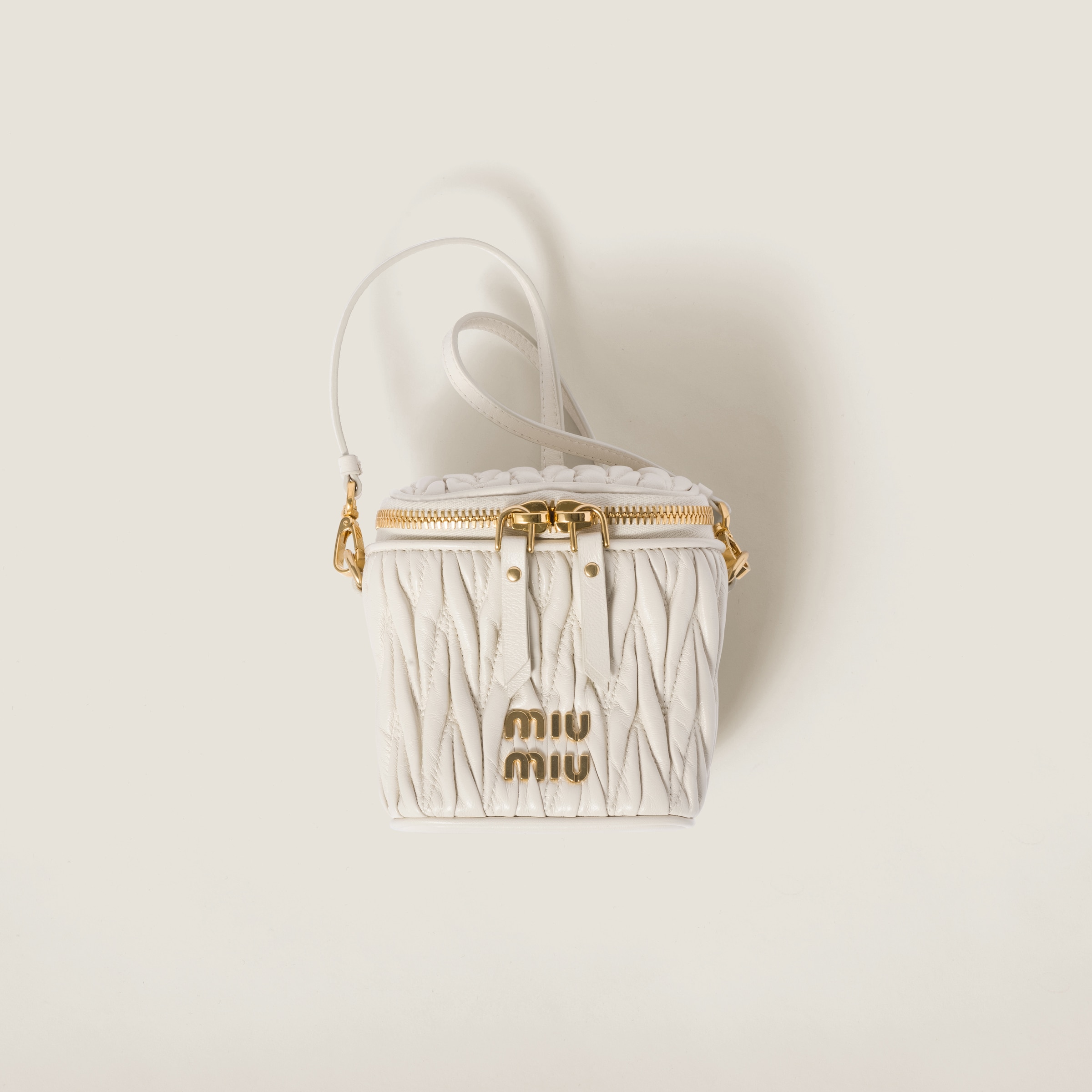 Miumiu Matelassé Nappa Leather Micro Bag In White