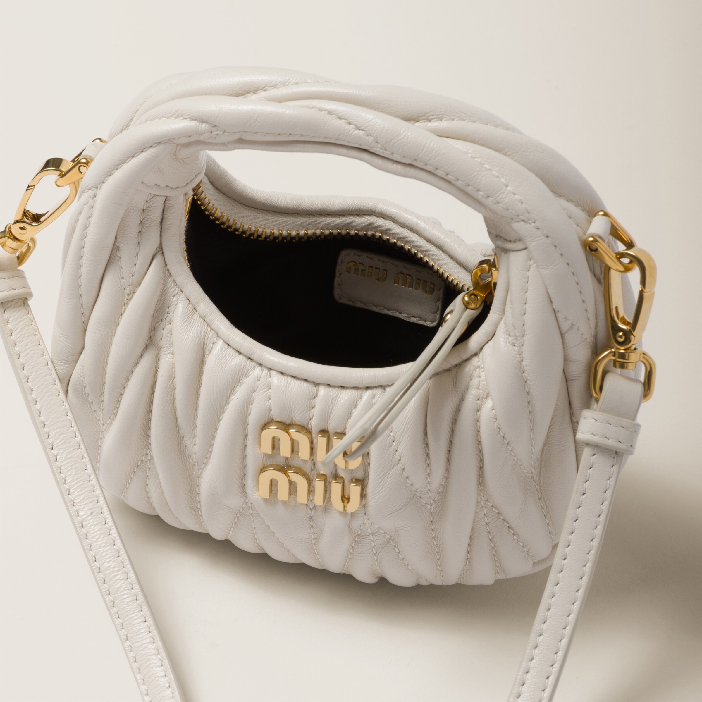 Miu Miu New £2150 Whiskey Wander Matelasse Suede Hobo Bag