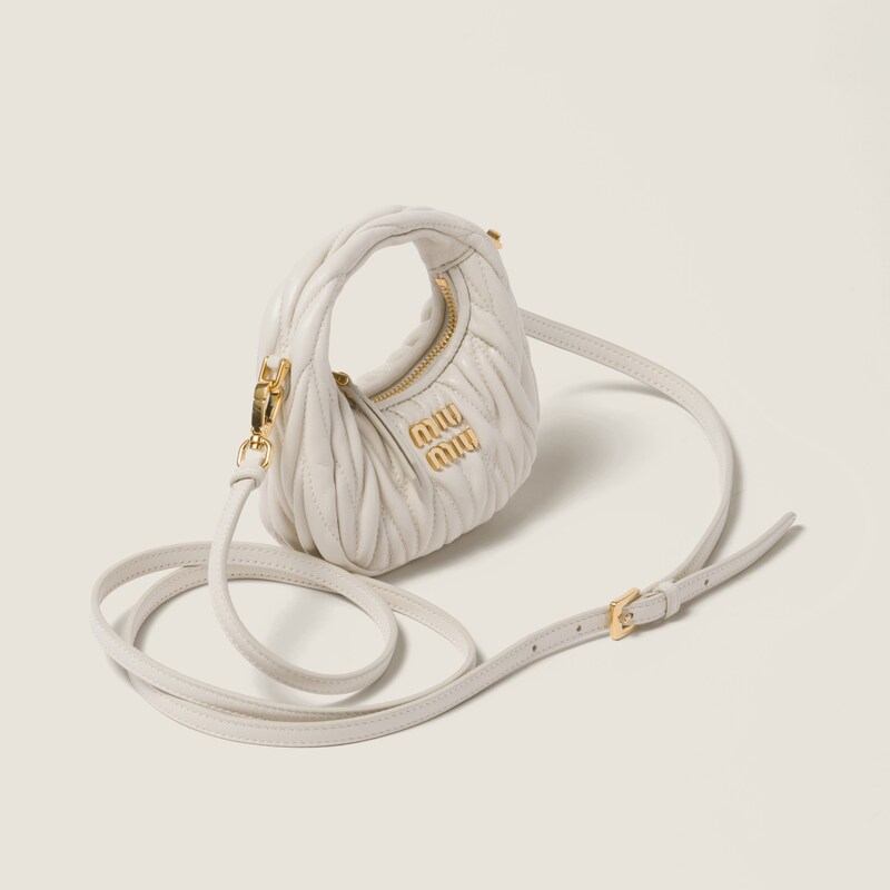 Miumiu 2026 Wander Matelassé Hobo Bag Dark Brown Nappa Leather