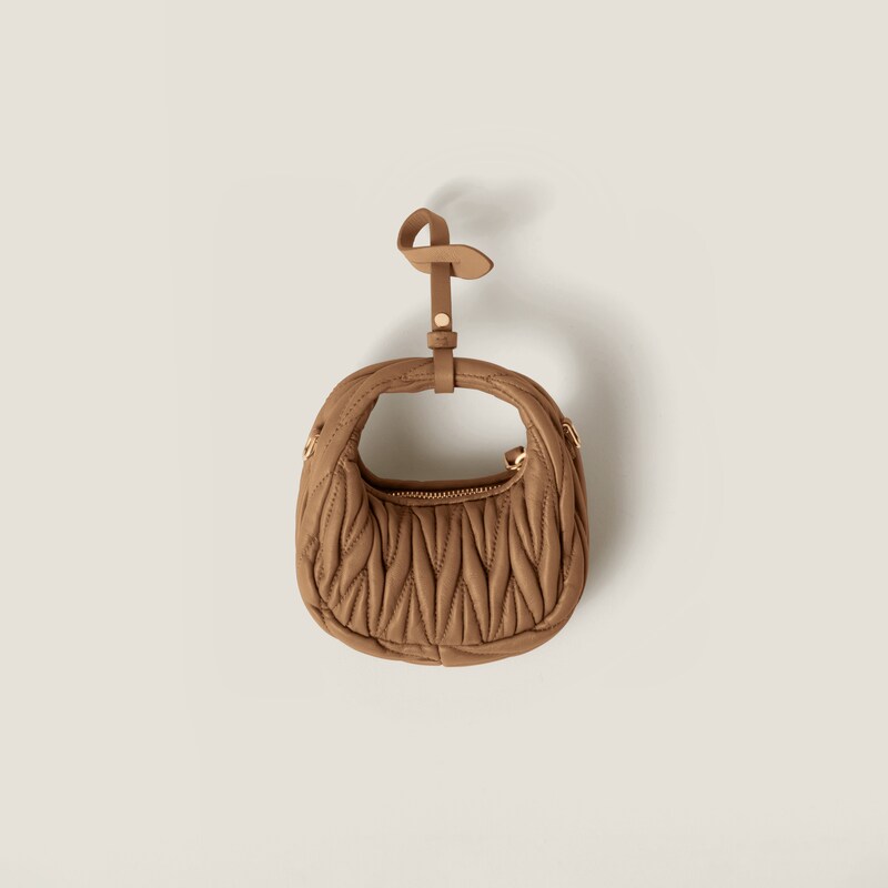Wander matelassé nappa leather micro hobo bag