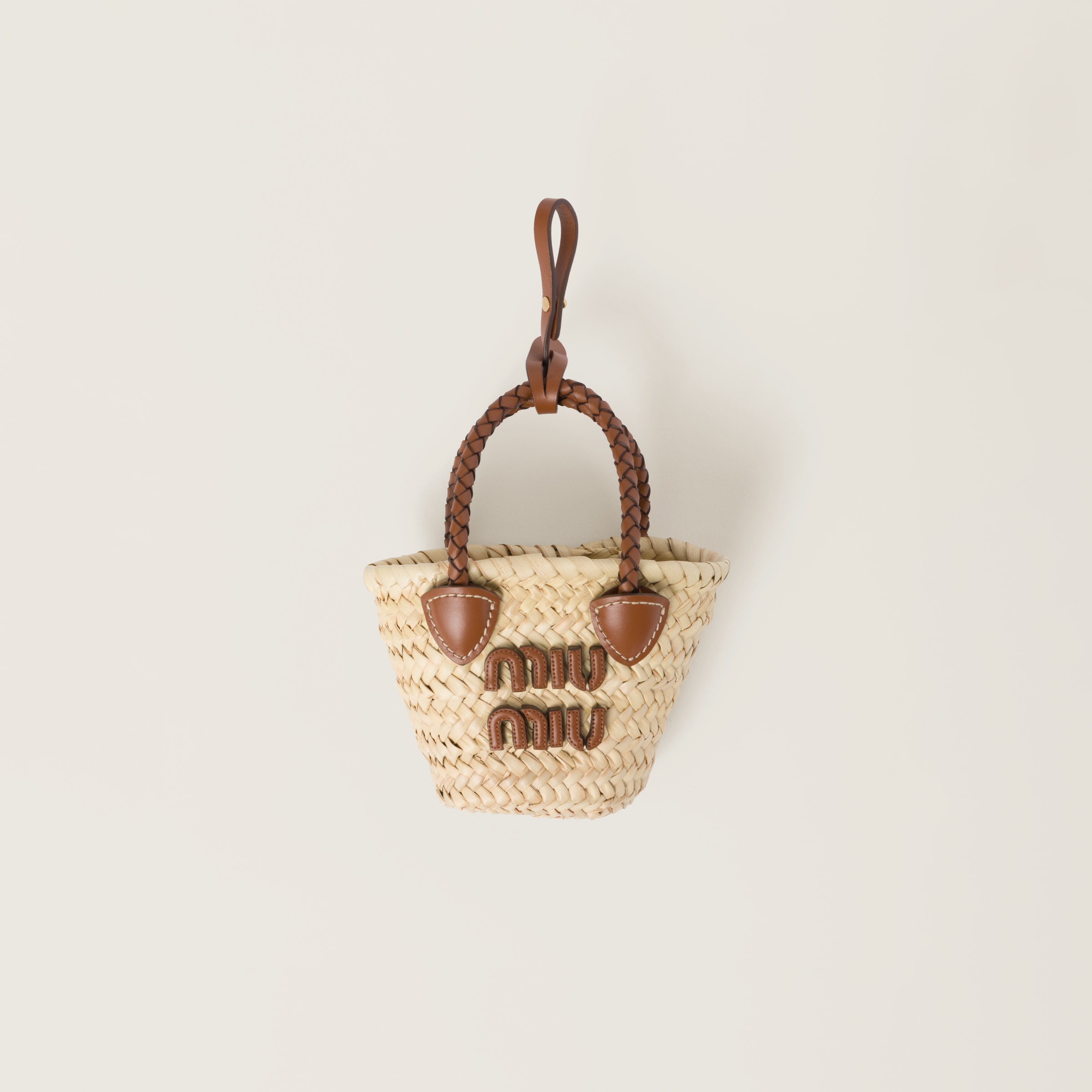 Miu Miu Palmetto Mini-bag In Beige/cognac