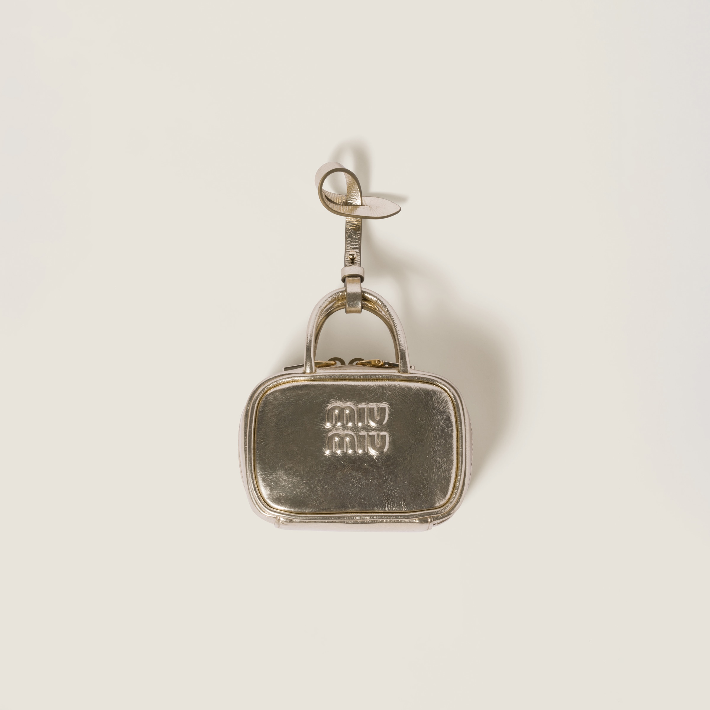 Pyrite Beau Laminated Leather Micro Bag | Miu Miu