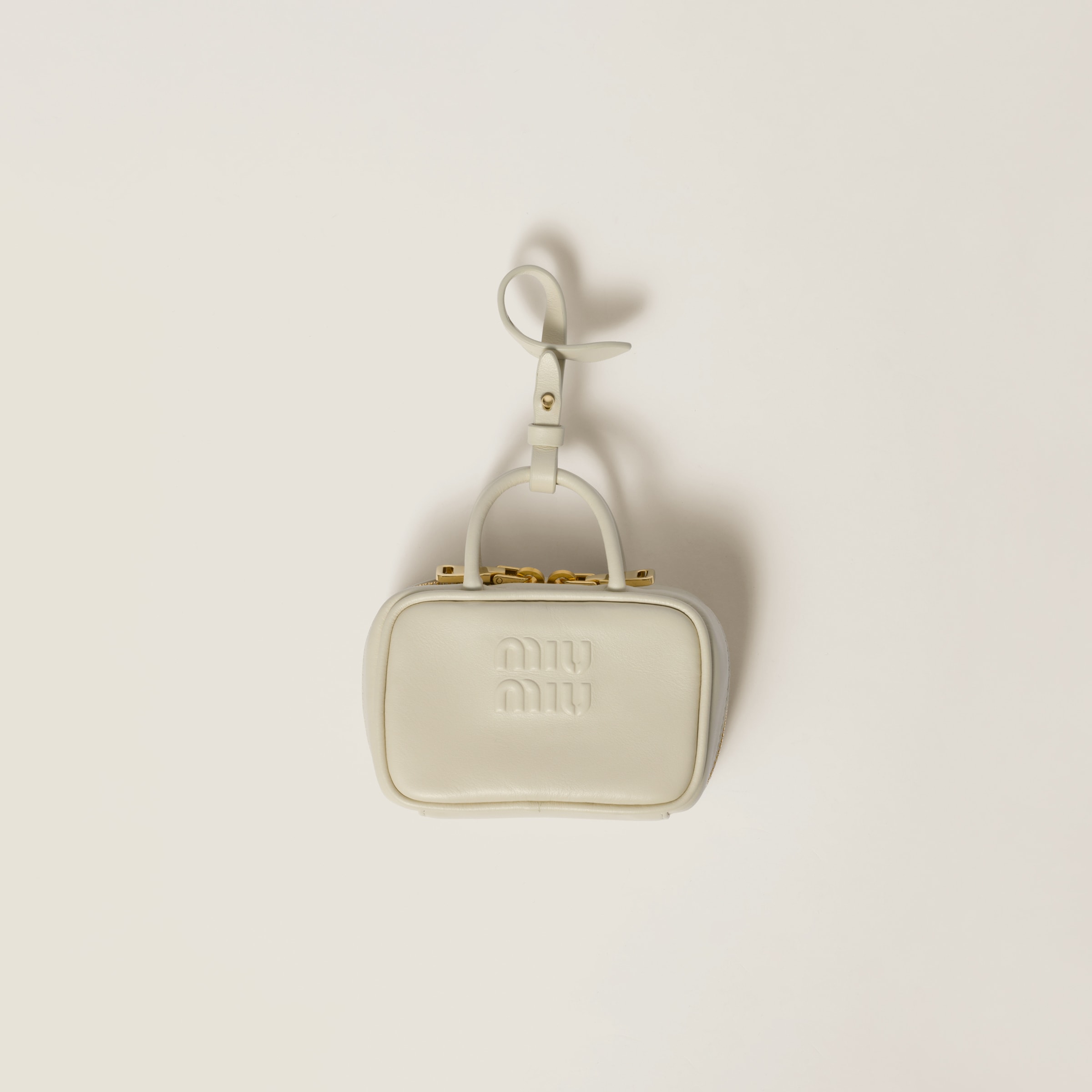 Miu Miu Leather Trick In Chalk White