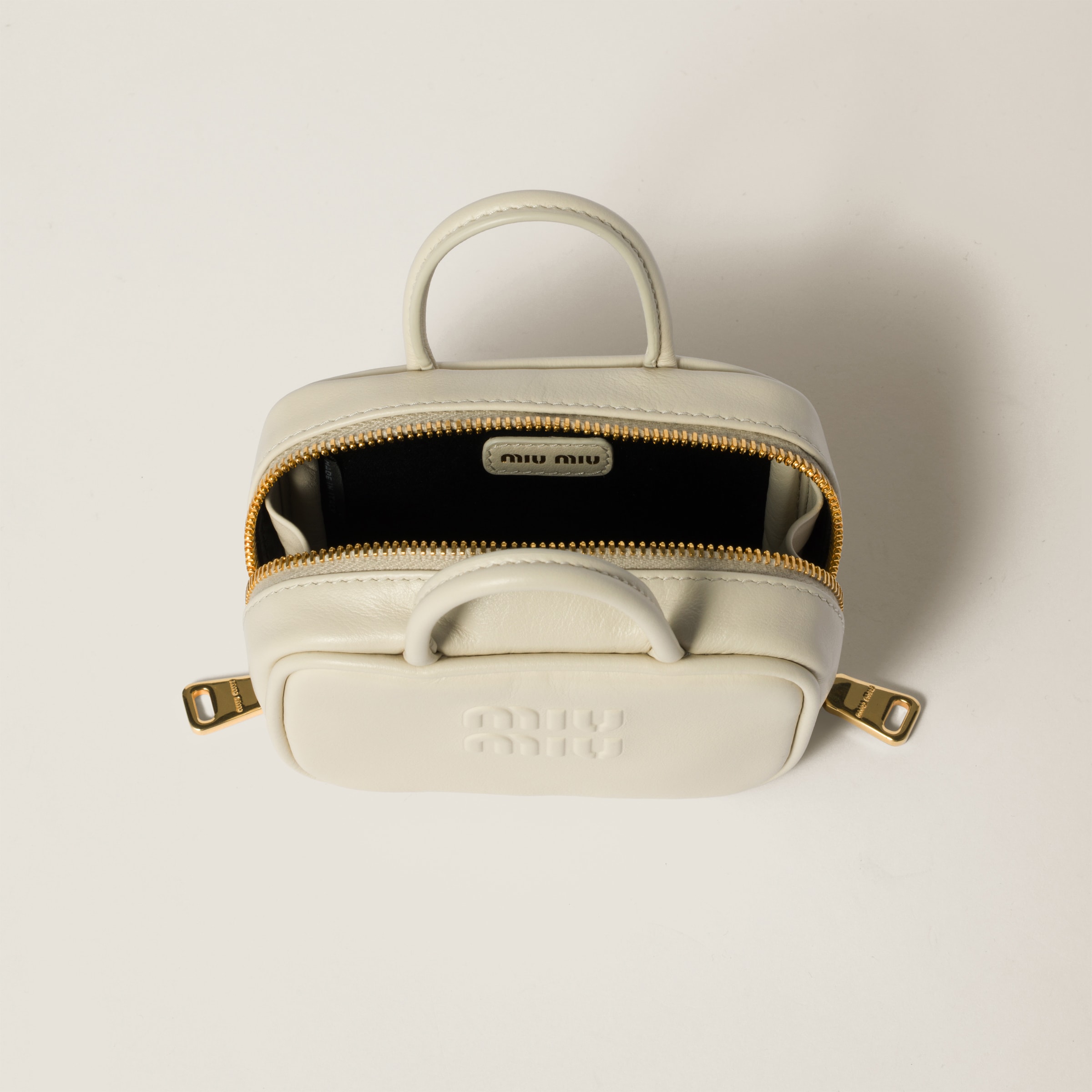 Miu Miu Leather Trick In Chalk White