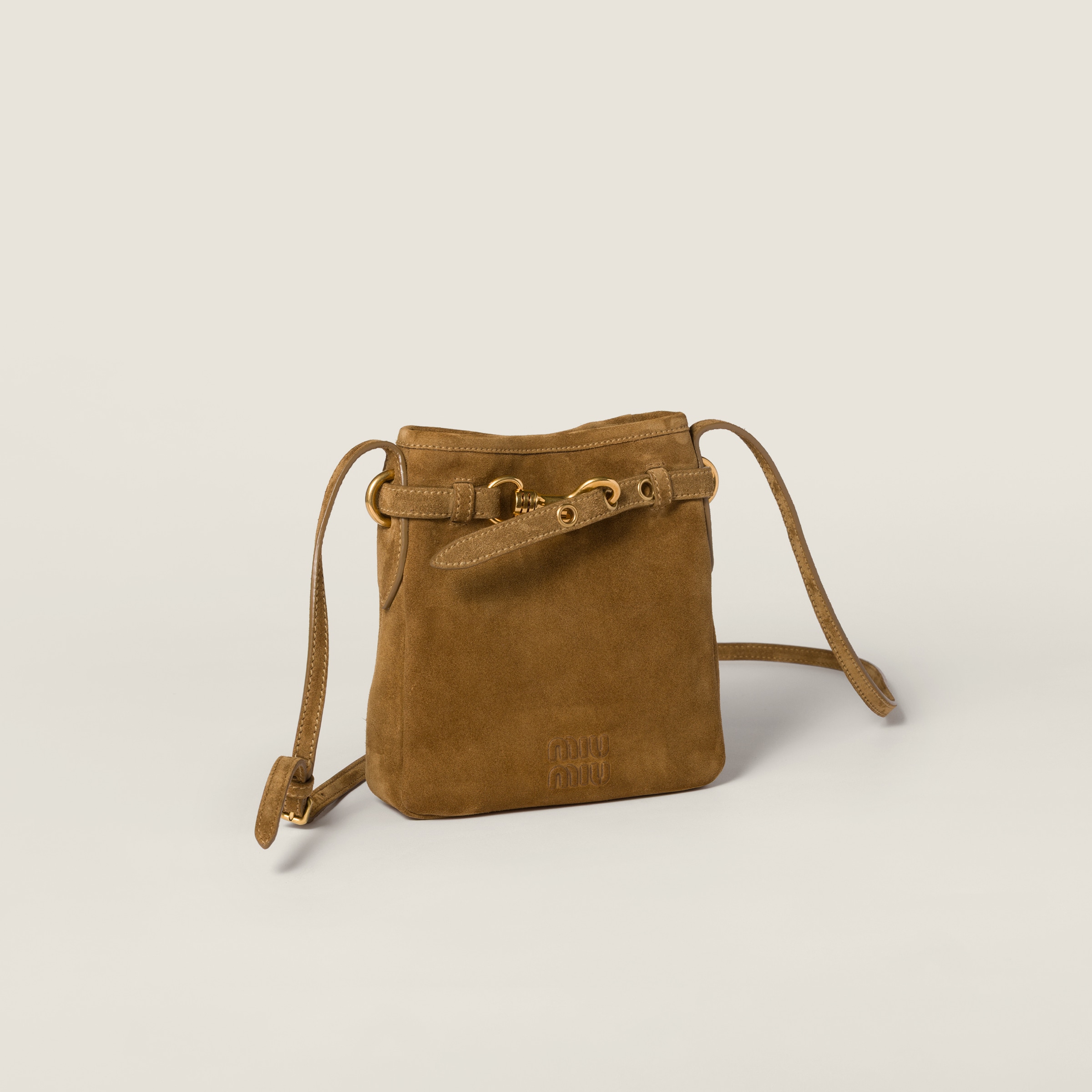 Miu Miu Suede Pouch In Green