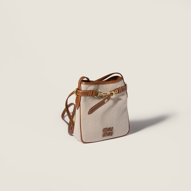 Canvas and leather pouch